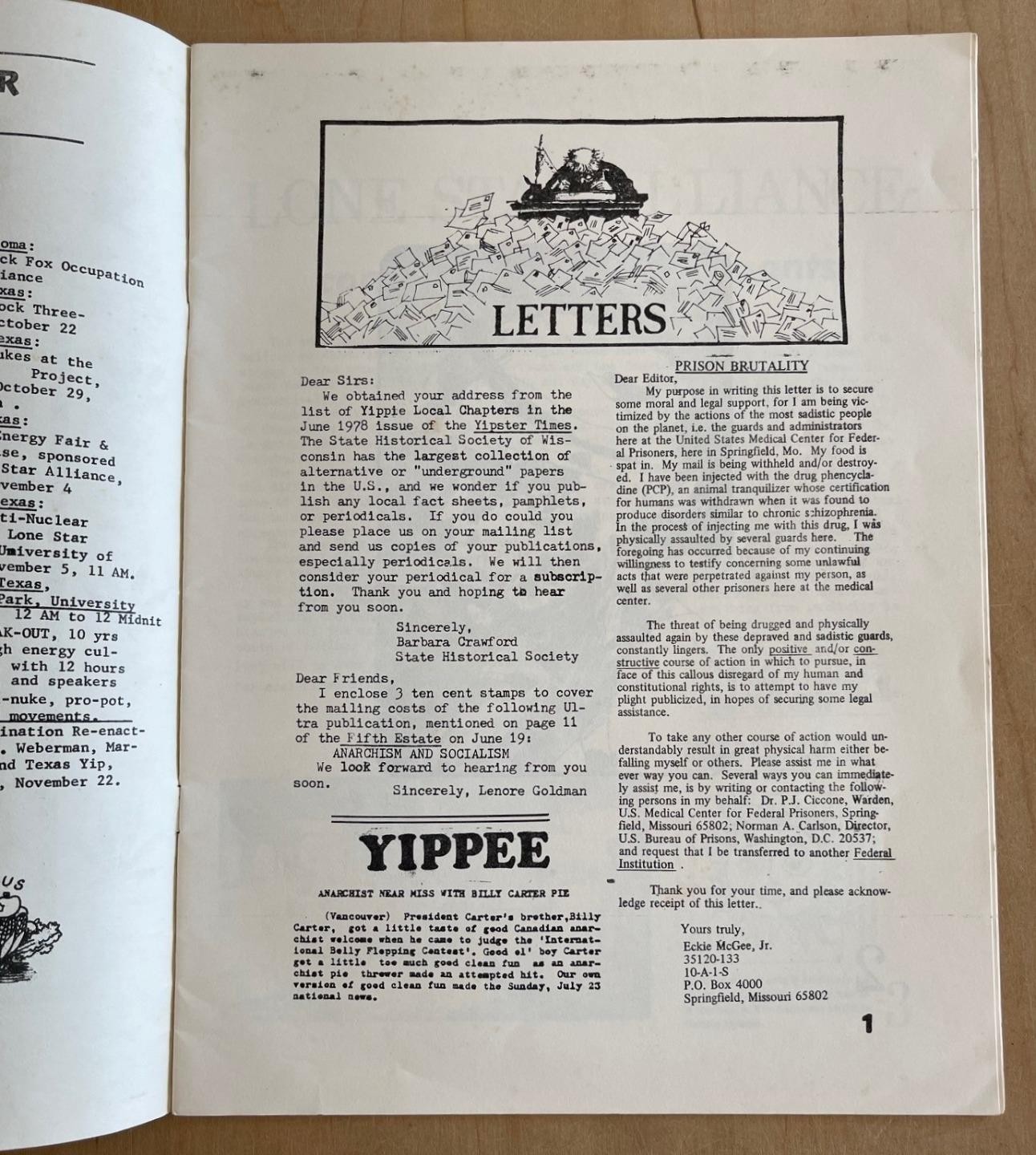 ULTRA Vol 1 No 3 1978 Local Houston Yippie Proto Punk Leftist Political Magazine