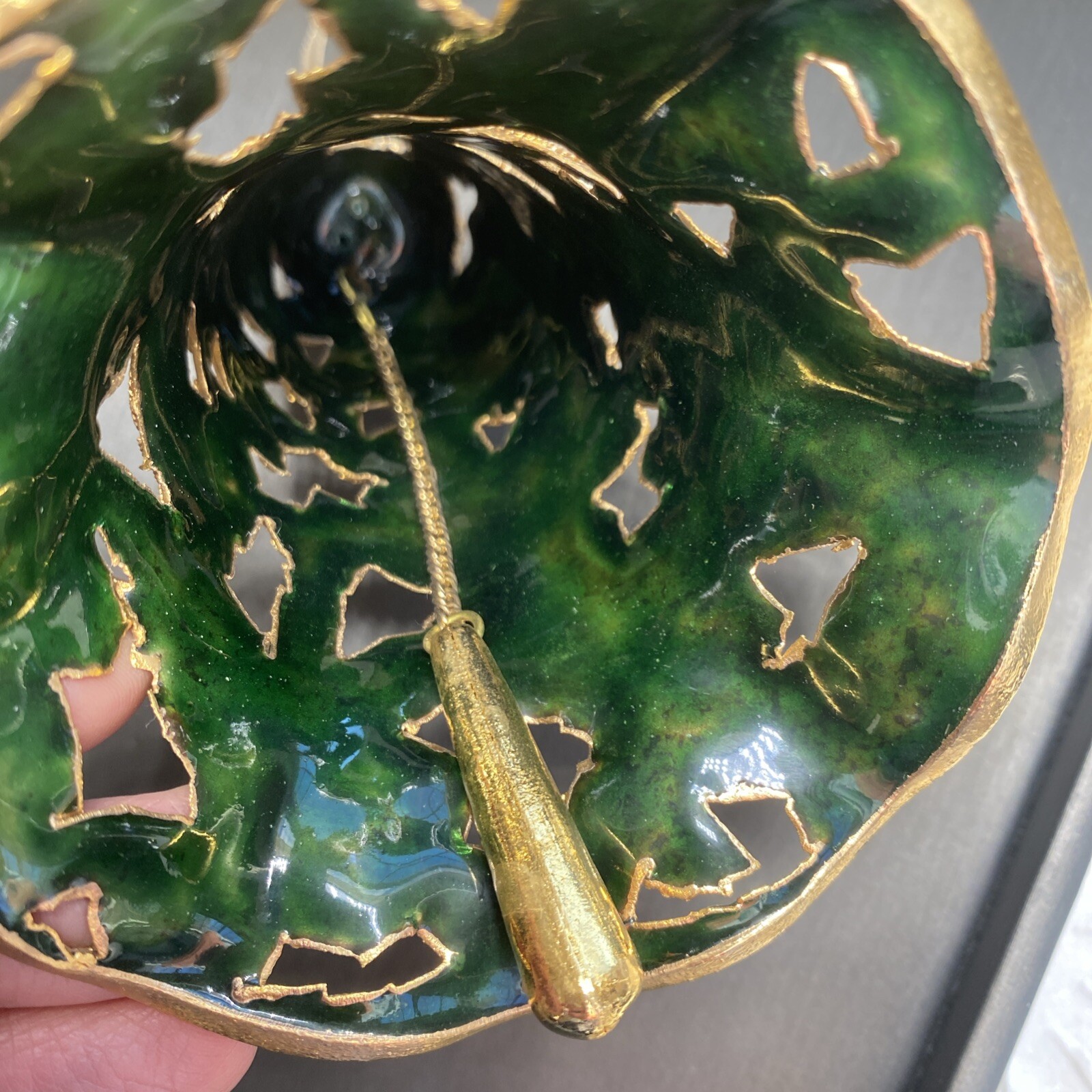 Vintage Bell Cloisonne Enamel Estate Pre-Owned Hand Crafted Bird Flower Pierced