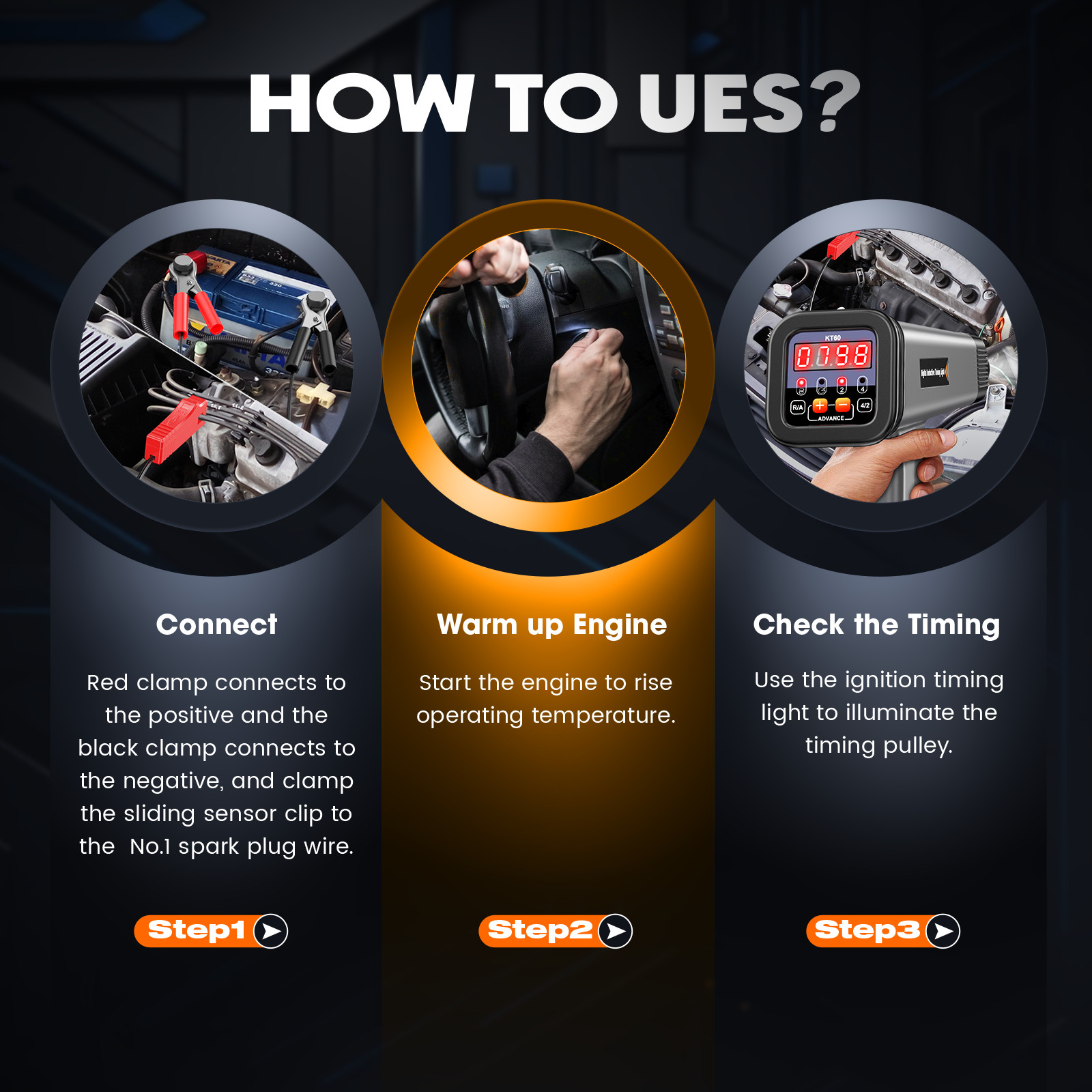 Digital Timing Light Automotive Engine Petrol Gun Inductive Ignition Stroke