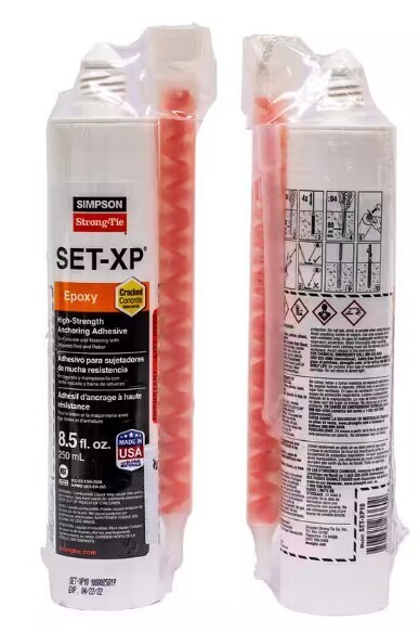 SET-XP 8.5oz High-Strength Epoxy Adhesive Cartridge with 1 Nozzle 1/2025 - QTY