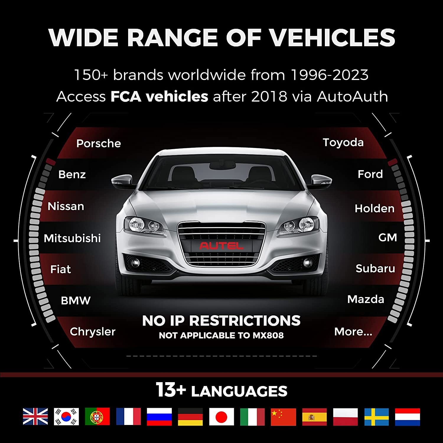 2023 Autel MaxiCOM MK808S Bidirectional Car Diagnostic Scanner Tool Key Coding