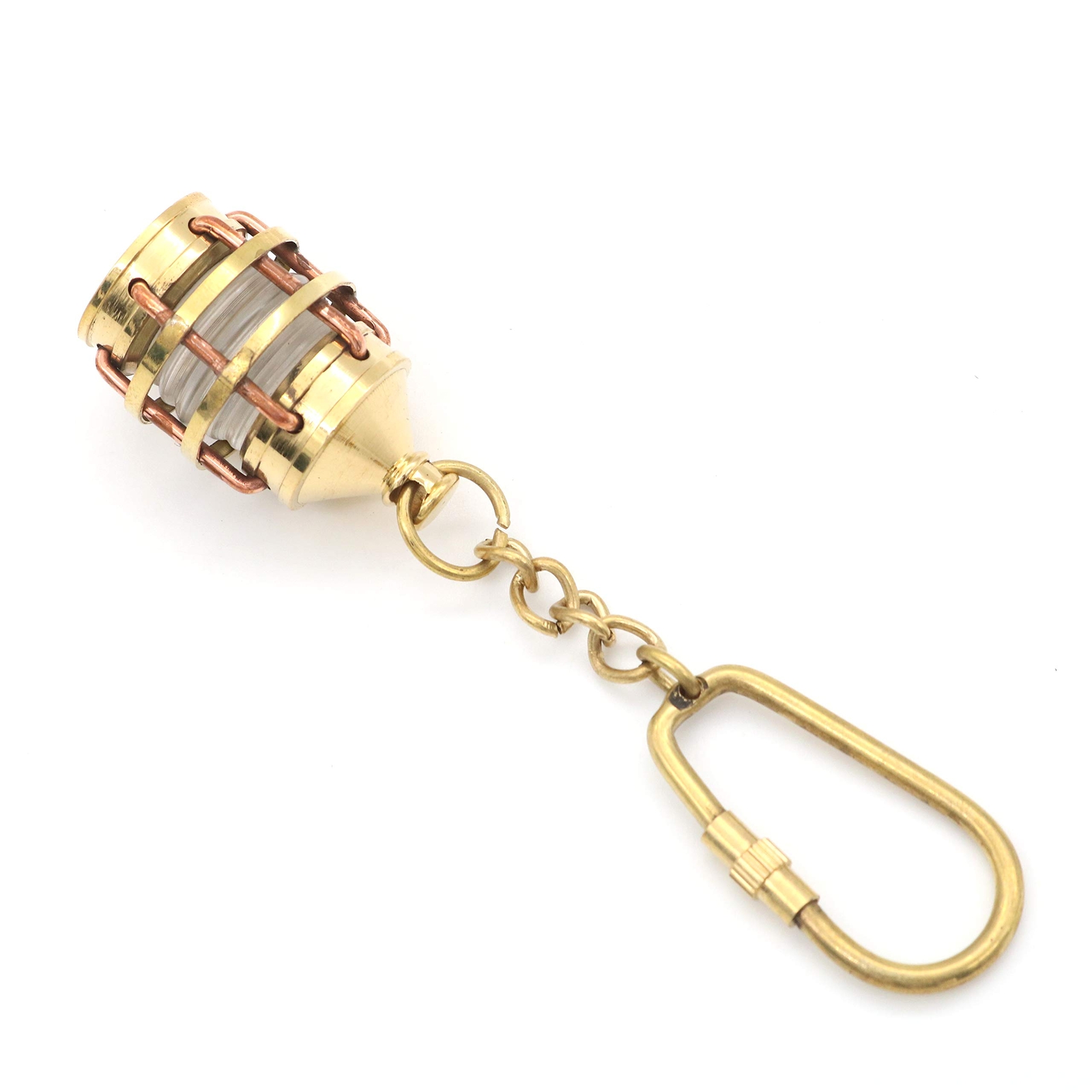 Anchor Lamp Keychain Solid Brass Maritime Ring Mariner Gift Lantern Miniature