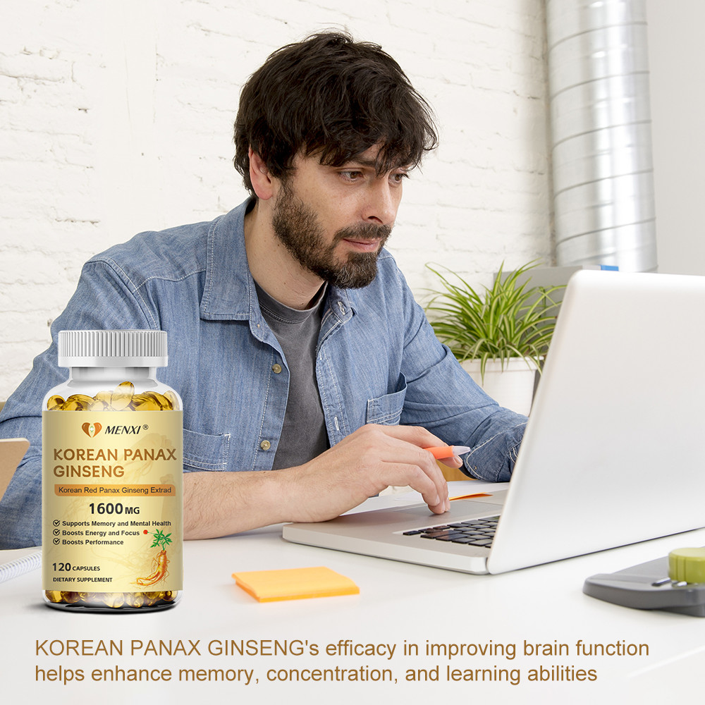 Korean Red Panax Ginseng 1600mg - 240 Capsules - Extra Strength Highest Potency