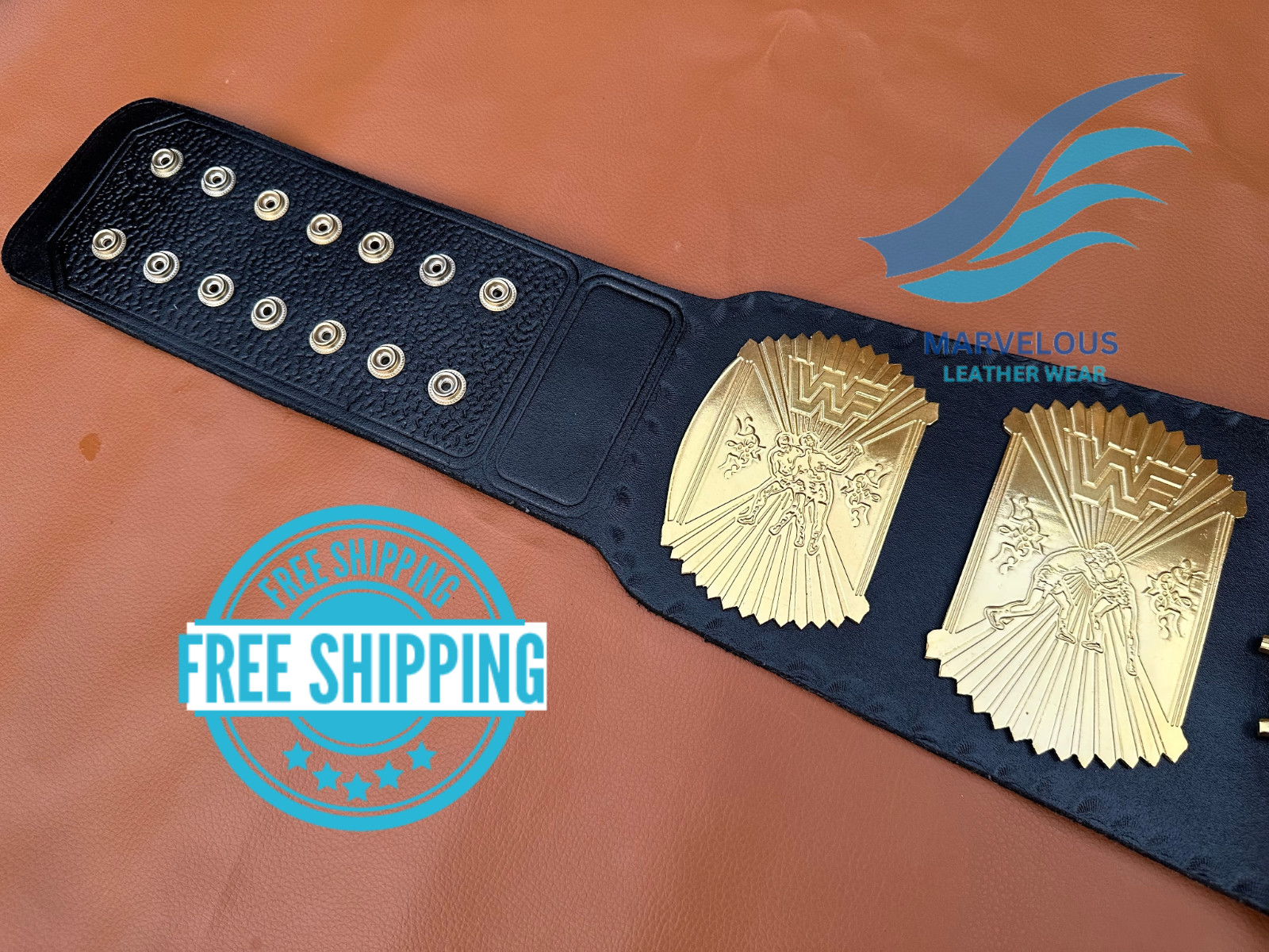 Winged Eagle Championship Wrestling Replica Title Belt 4MM Brass Adult size