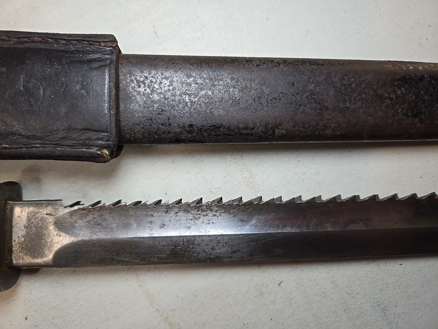 WWI German Prussian S84 K98 Sawback Bayonet w/Scabbard + Frog - Koeller Solingen