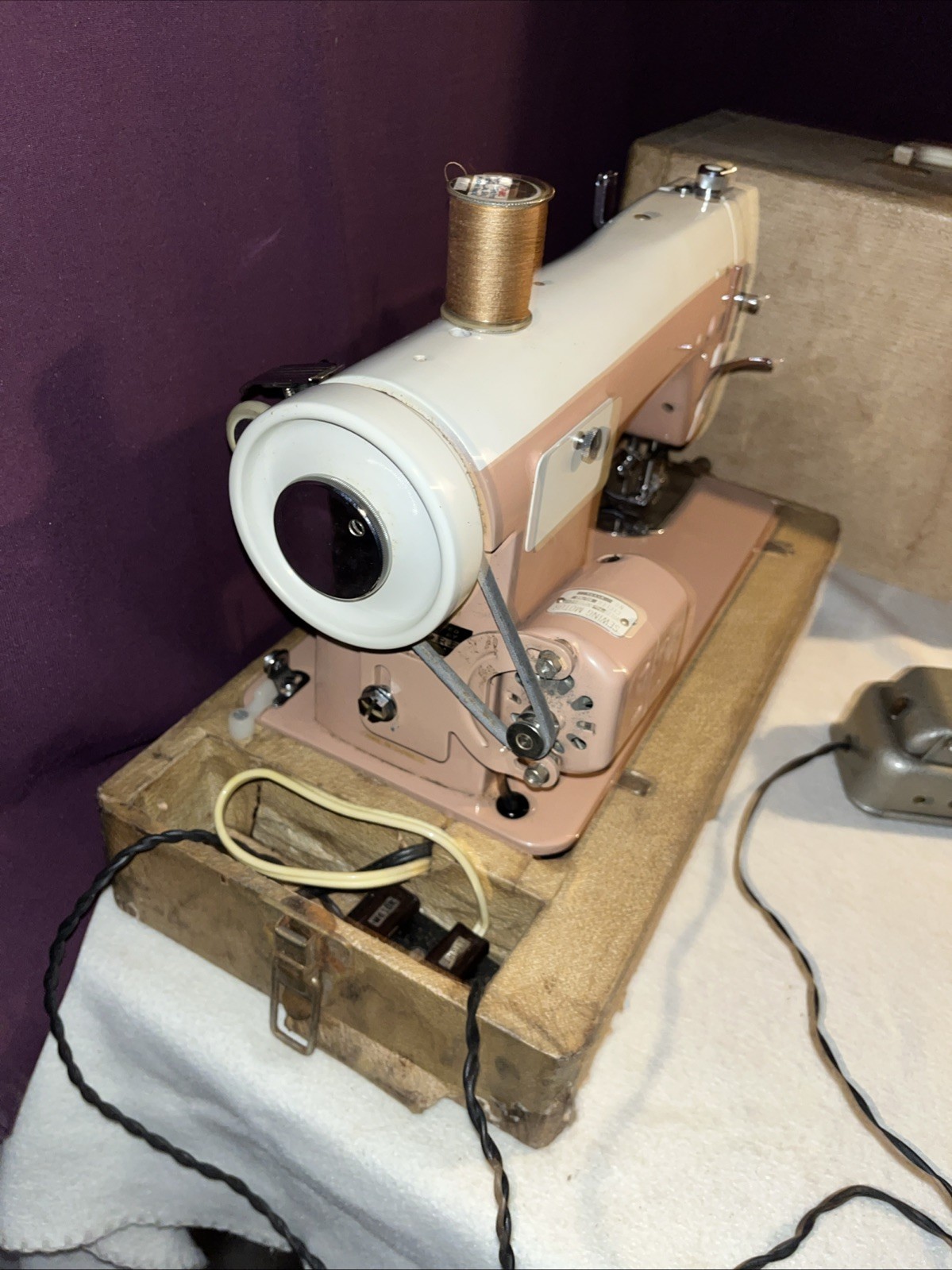 Vintage RARE Nelco Sewing Machine Model H222 With Pedal & Case JC-2 Toyota Japan