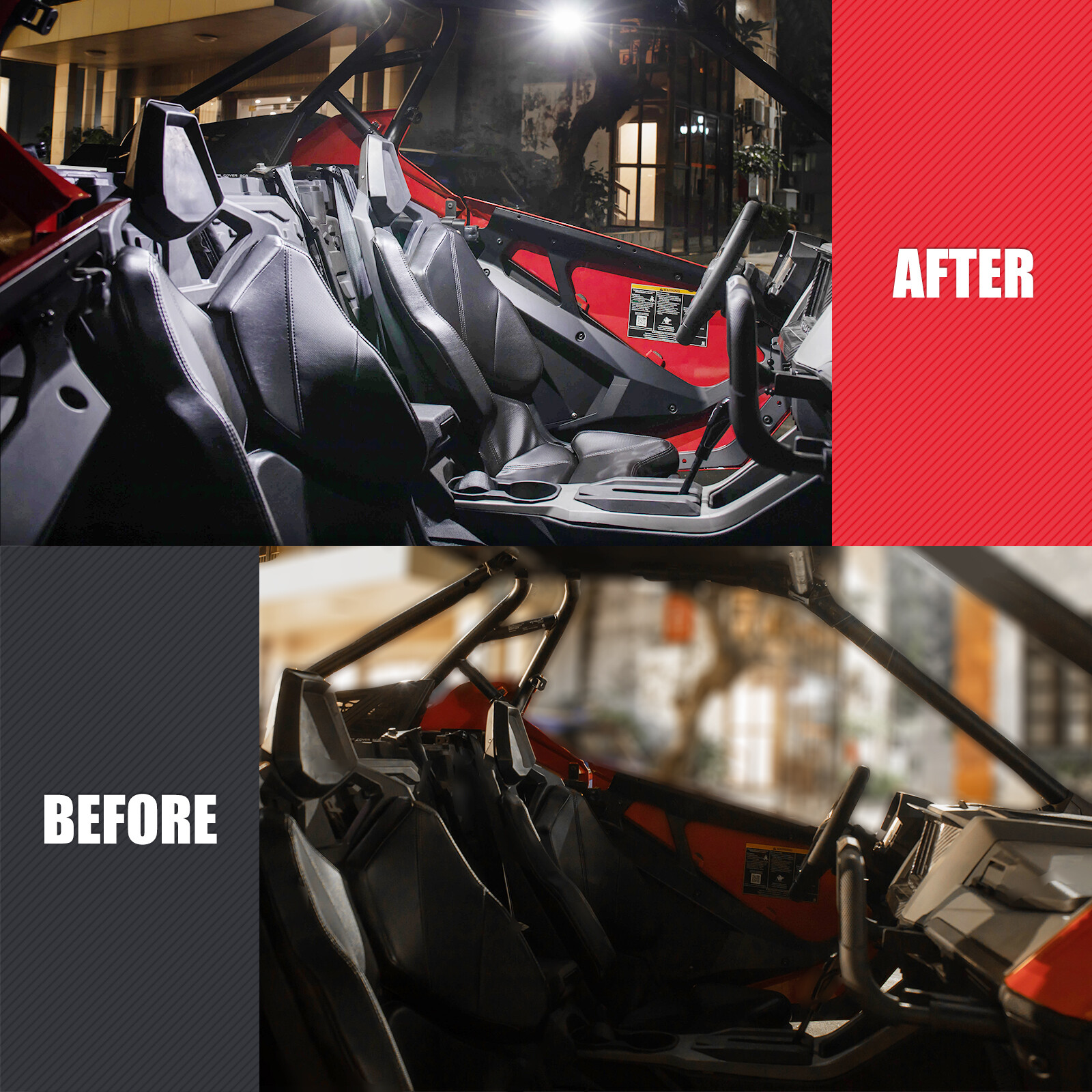 KEMIMOTO For Polaris RZR XP 4 1000 900 LED Interior Dome Light Roll Bar Mount