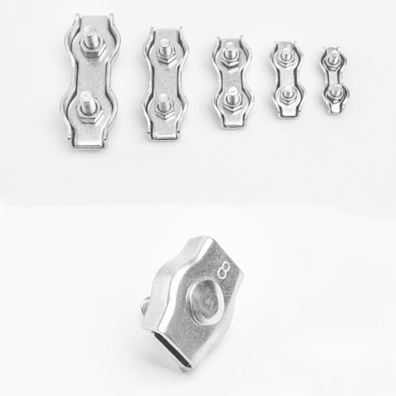 M2-M10 Wire Rope Clamps Cable Caliper Single/Double Clips 316 A4 Stainless Steel