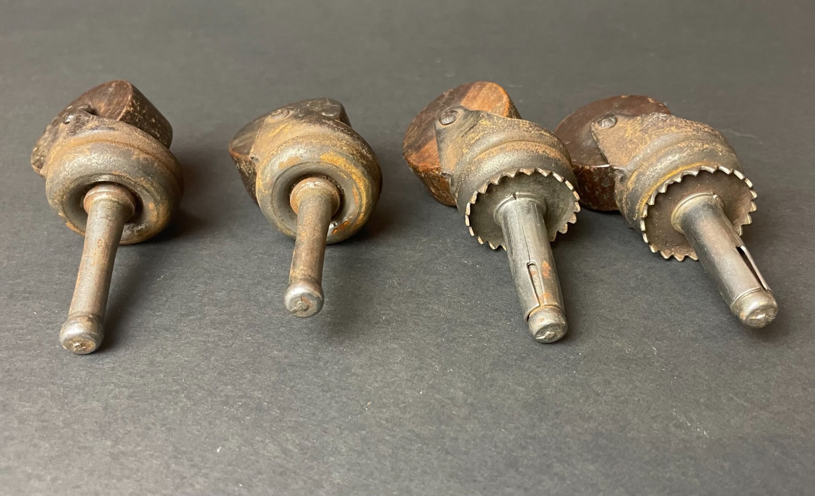 Vintage Original Furniture Casters Set of 4 with 1" Wood Wheels