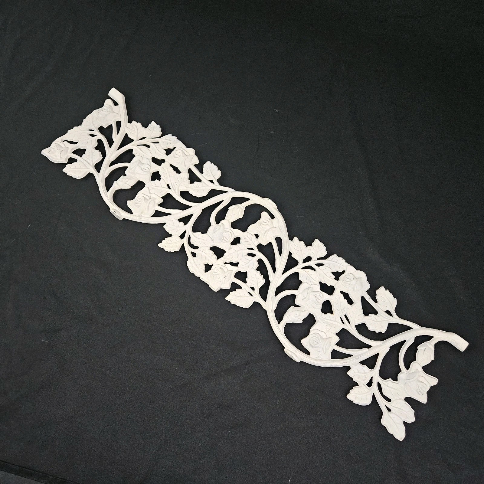 Vintage cast metal garden trellis wall decor pediment onlay