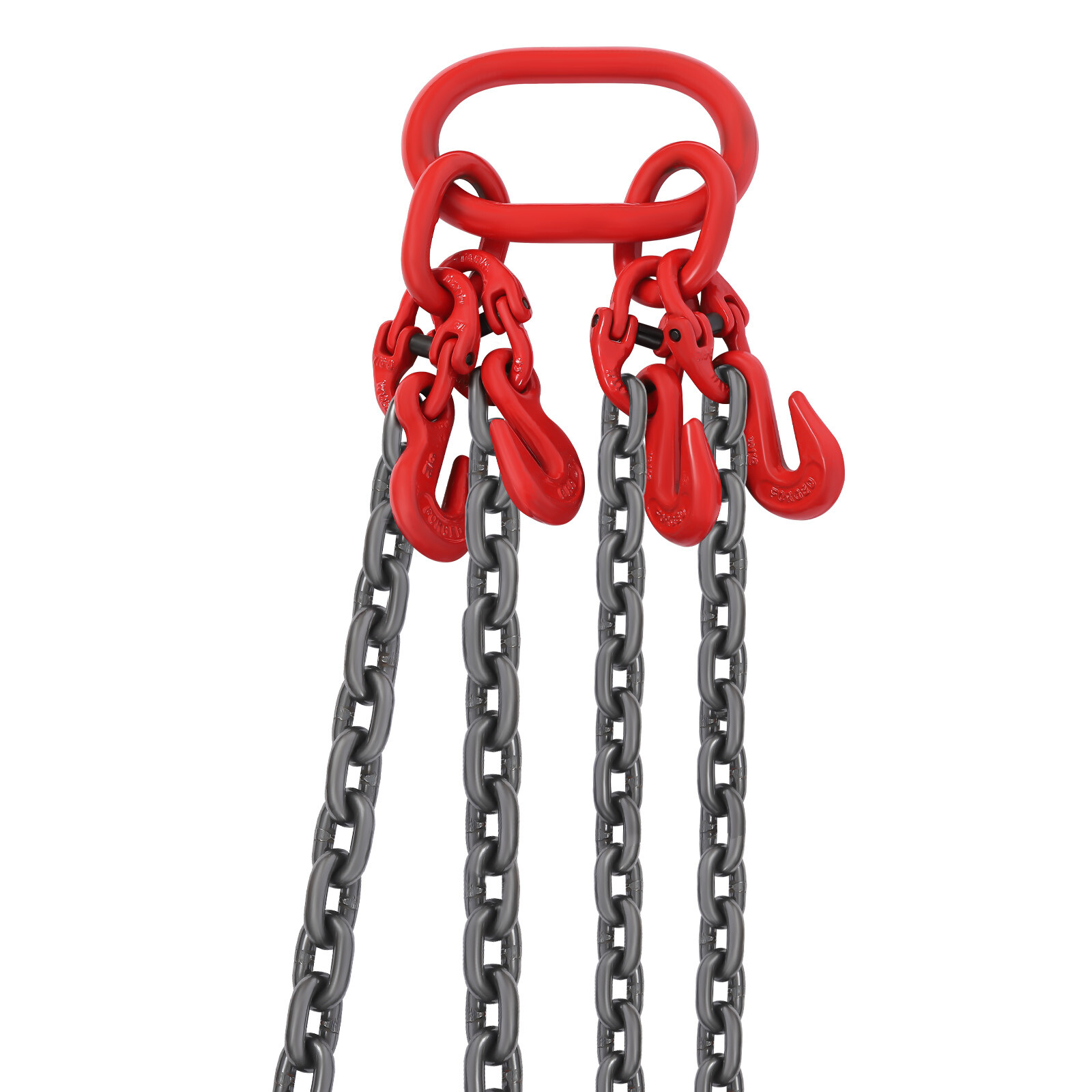 3/8 in x 10ft Chain Sling 4 Legs G80 Lifting Chain With Grab Hooks 22046.23lbs