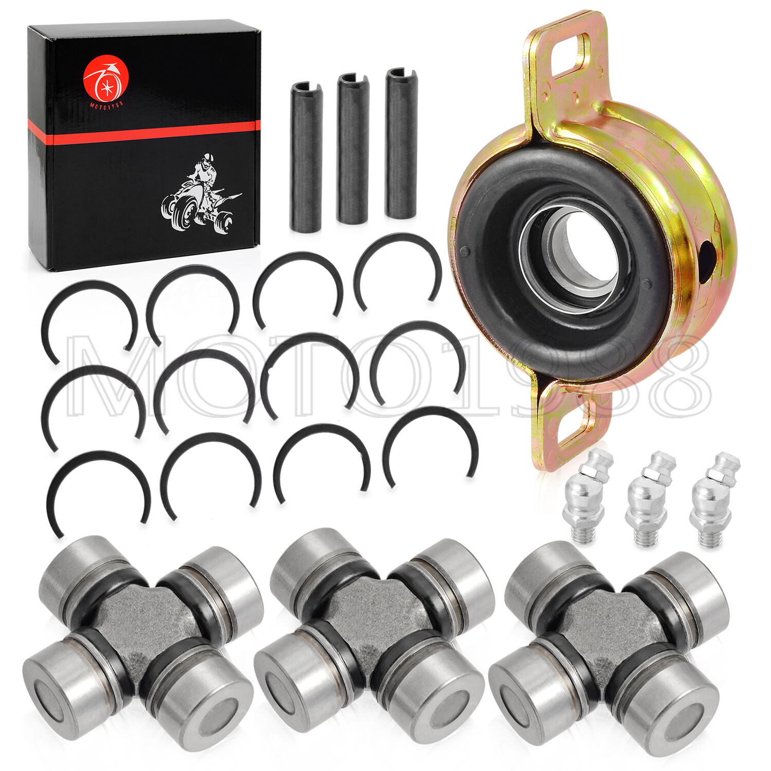 Front Rear Prop Shaft Bearing Carrier & U-joint For Polaris RZR S 4 900 1000 XP