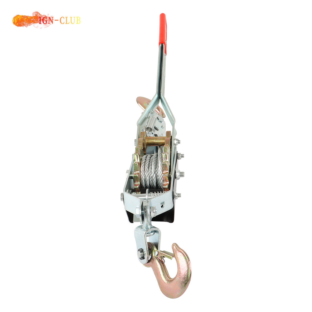 2 Ton Come Along Winch Heavy Duty 2 Hook Steel Cable Dual Gear Power Puller