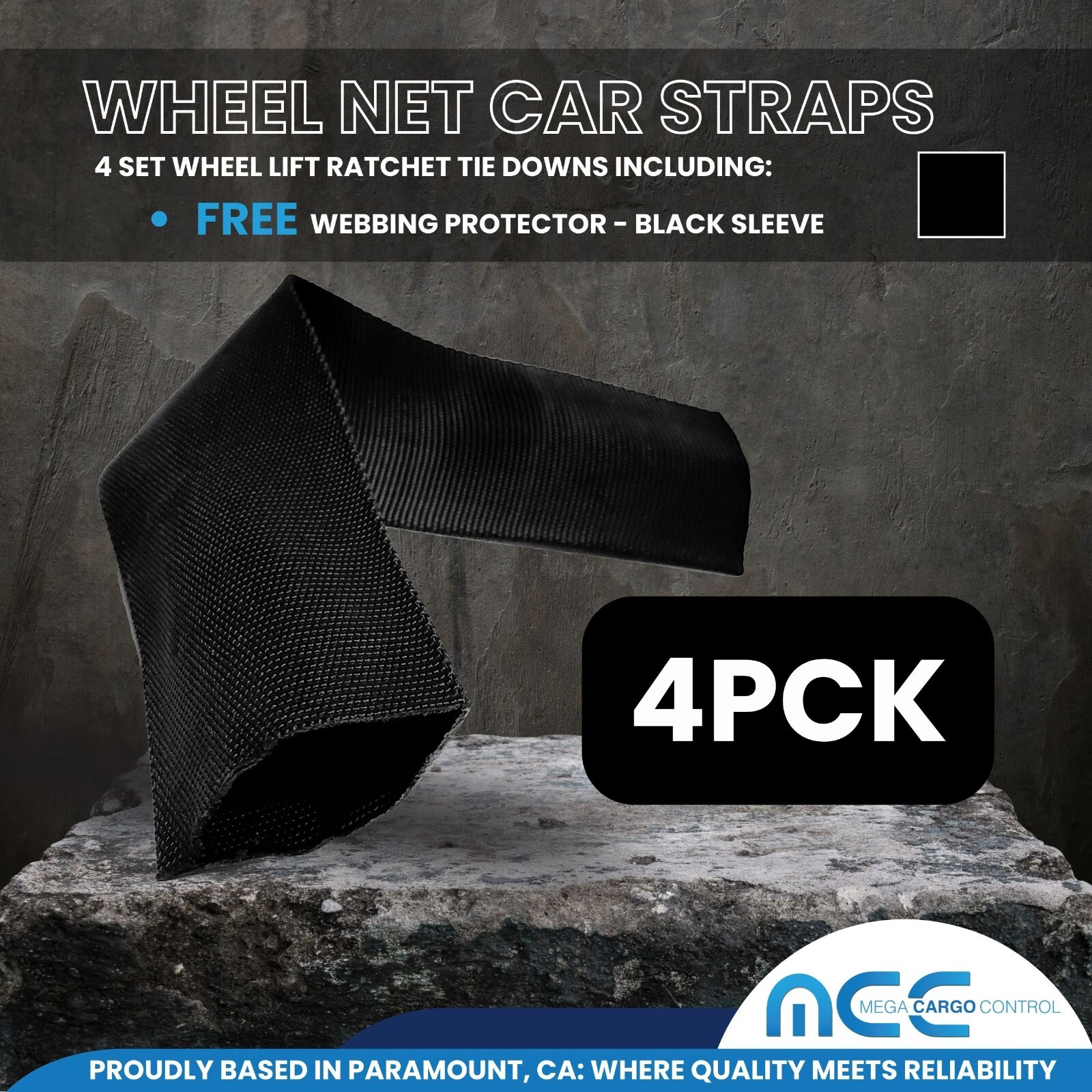 16 Pcs 4 Set 2" x 10' Lasso Wheel Lift Strap Ratchet J Finger Hook for Tow Truck