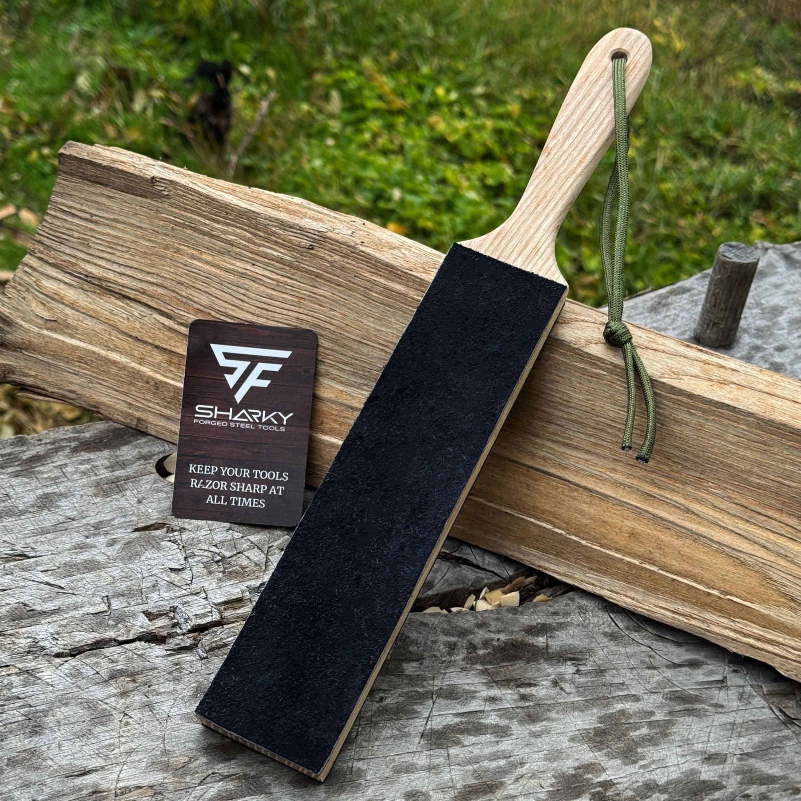 Double Sided Leather Sharpening Strop Knife Tool Honing Paddle Polishing Paste