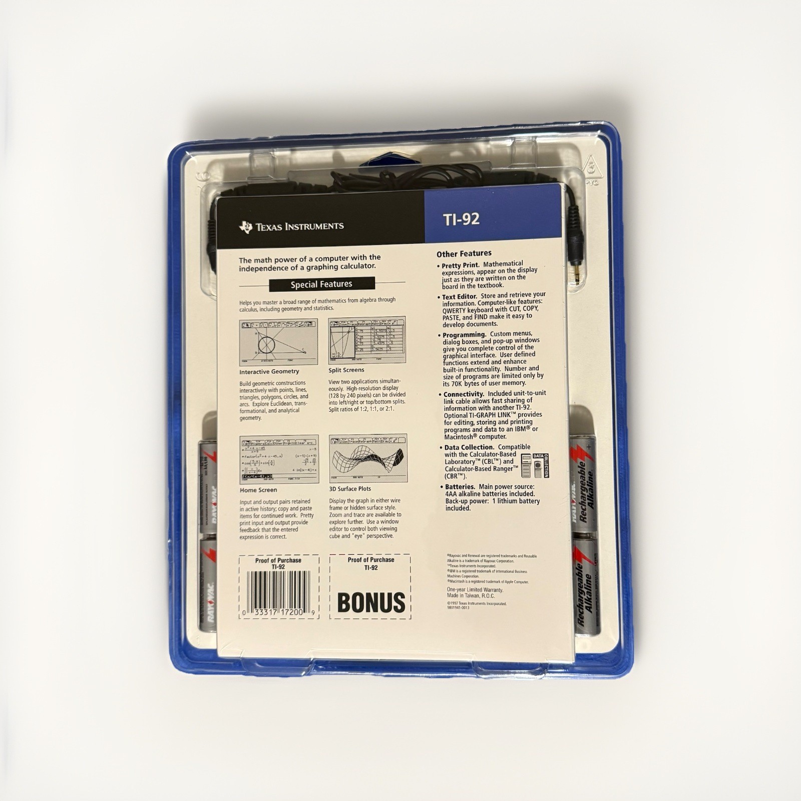 BRAND NEW DEADSTOCK SEALED Texas Instruments TI-92 Graphing Calculator