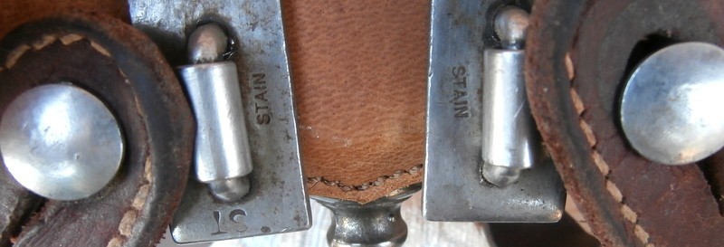 Vintage Crockett Renalde Mustache Silver Overlay Horse Spurs and Leather Straps