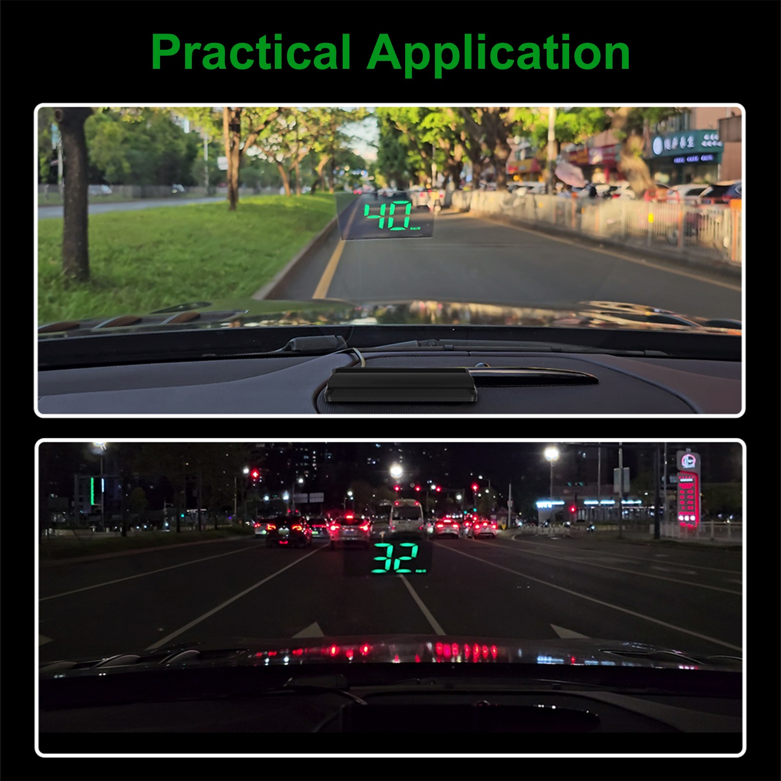 GPS Digital Speedometer HUD Cars Head Up Display MPH KMH Overspeed Alarm Meter