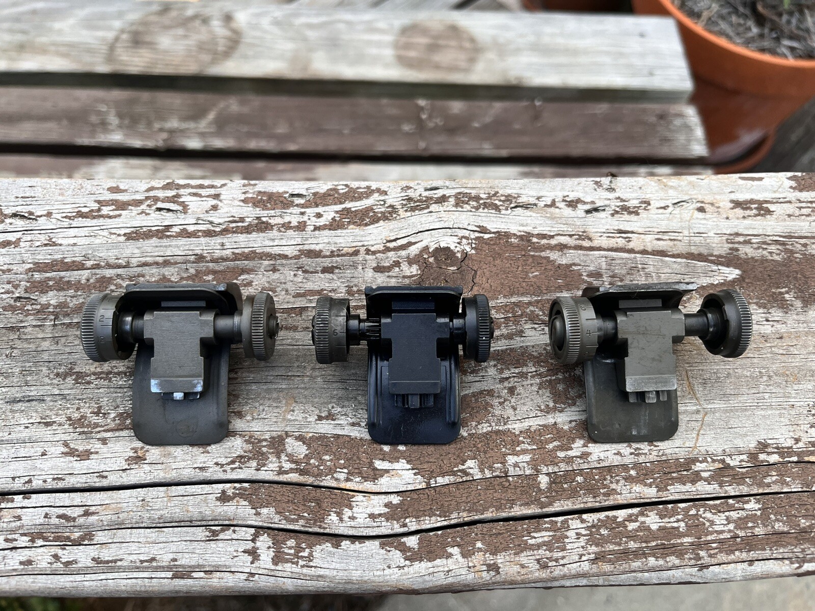 Post-WWII M1 Garand T105 T 105 Rear Sights USGI HRA IHC Sites Complete Pinion !!