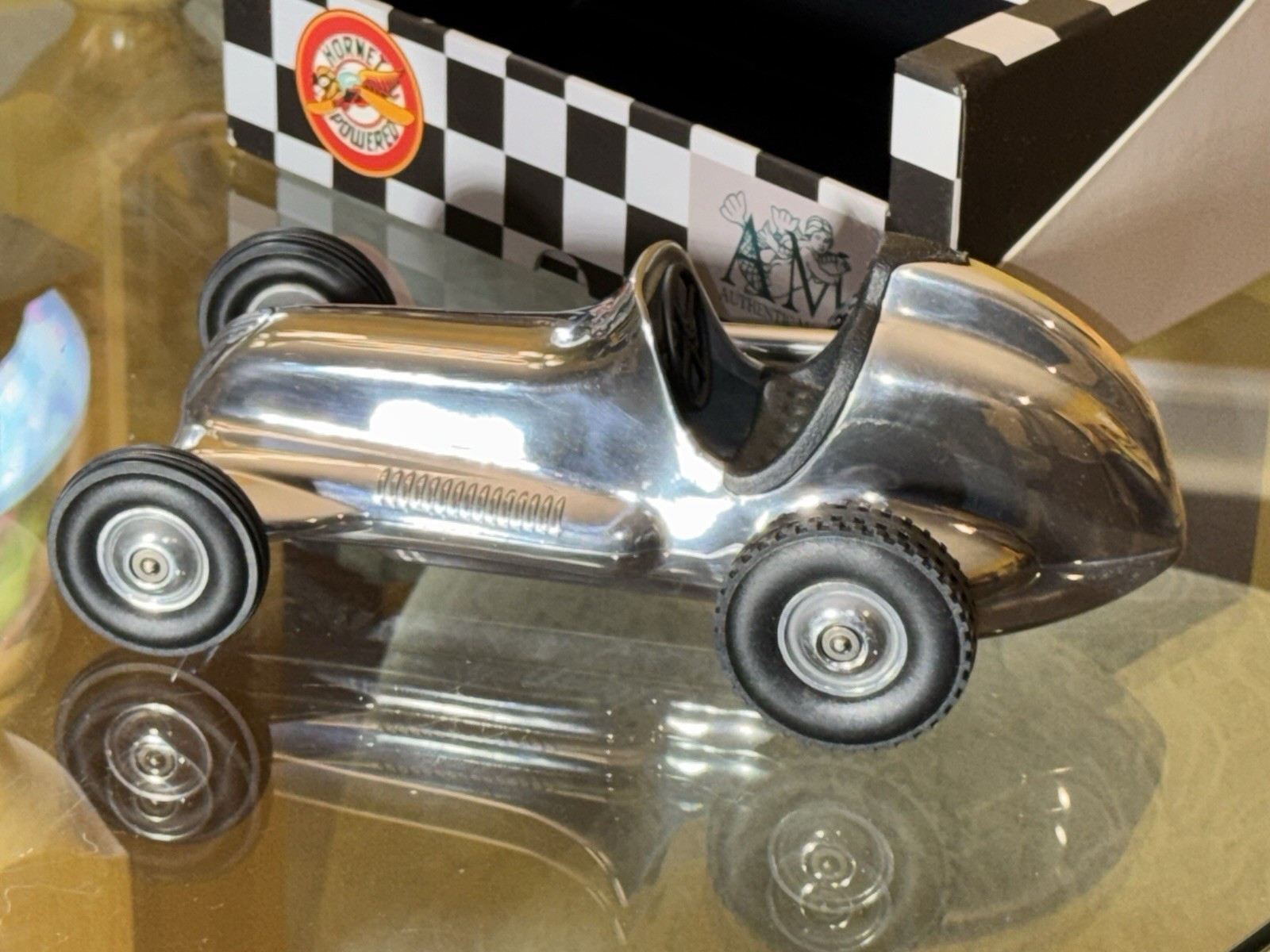 Hornet 1930s Tether Car Model 9.75" Aluminum Replica Racing Spindizzy New