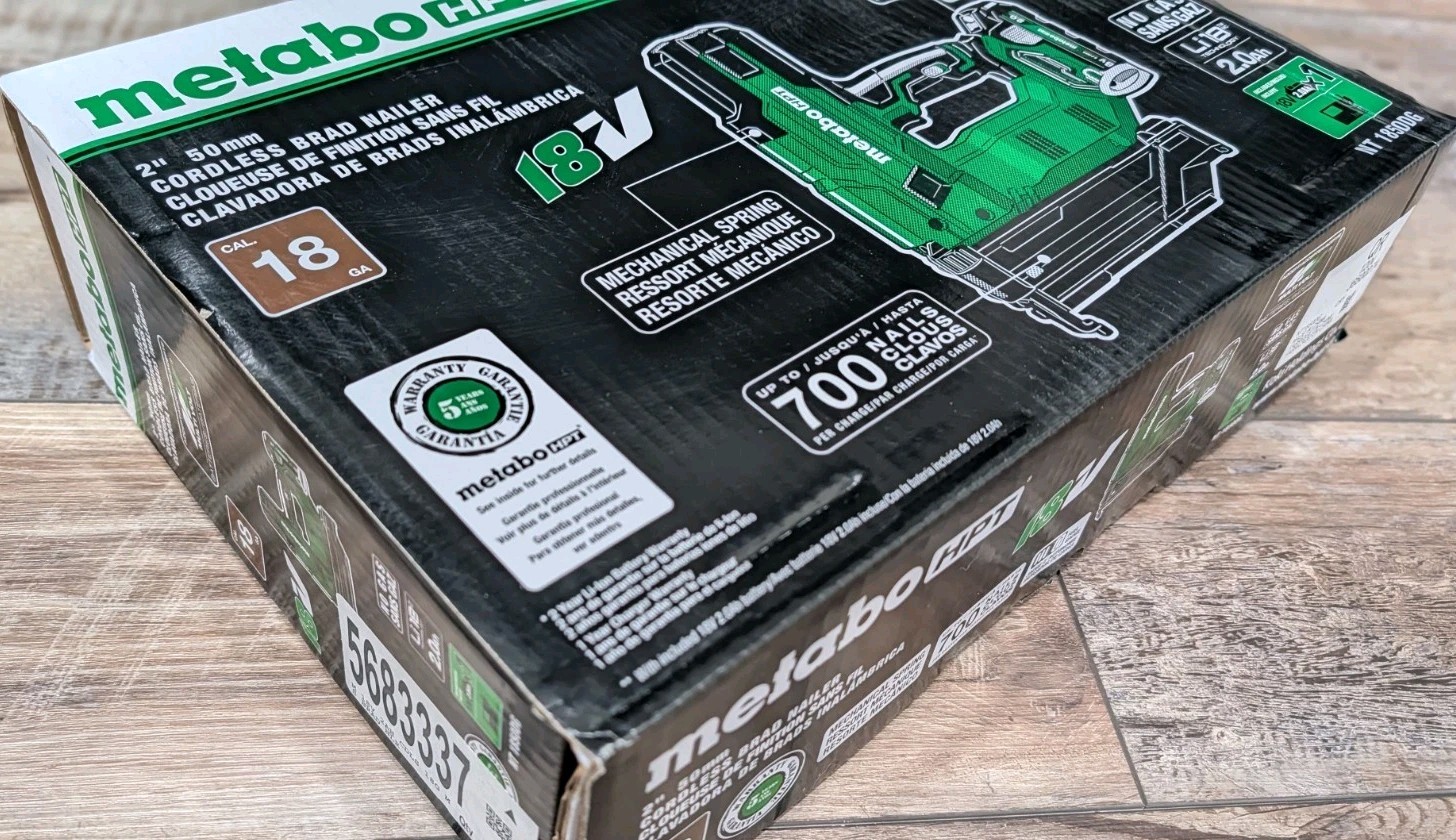 Metabo HPT 18V Cordless 18-Gauge Brad Nailer Kit Batt+Charge, Brushless NT1850DG