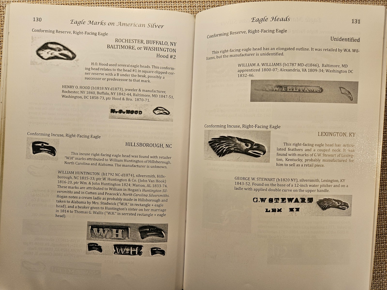 EXCELLENT COIN SILVER BOOK " Eagle Marks on American Silver" 500 enlarged photos