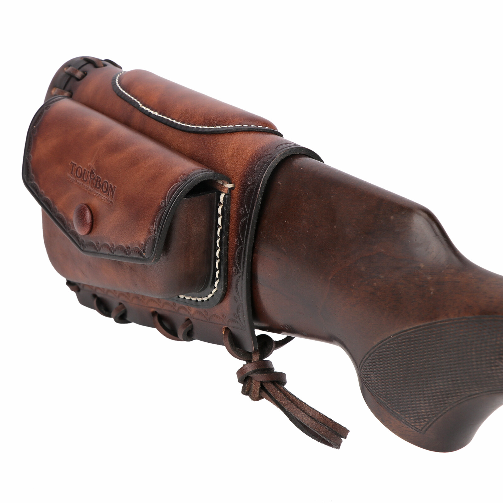 Tourbon Leather Slipon Recoil Pad Rifle Cheek Rest Riser Gun Buttstock Cover Bag