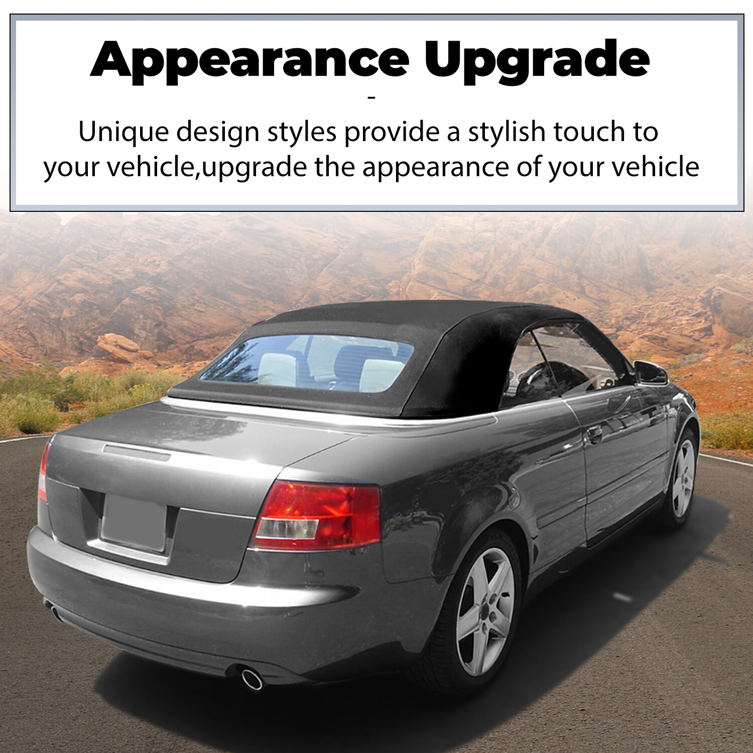 Fits Audi A4 03-09 Black Convertible Top W/ Heated Glass Window Sailcloth Vinyl