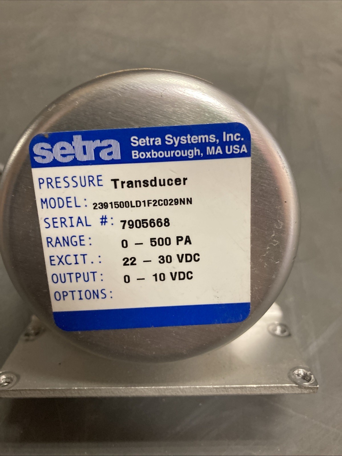 SETRA Systems Pressure Transducer 2391500LD1F2C029NN 0-500PA | U.S.A. SELLER