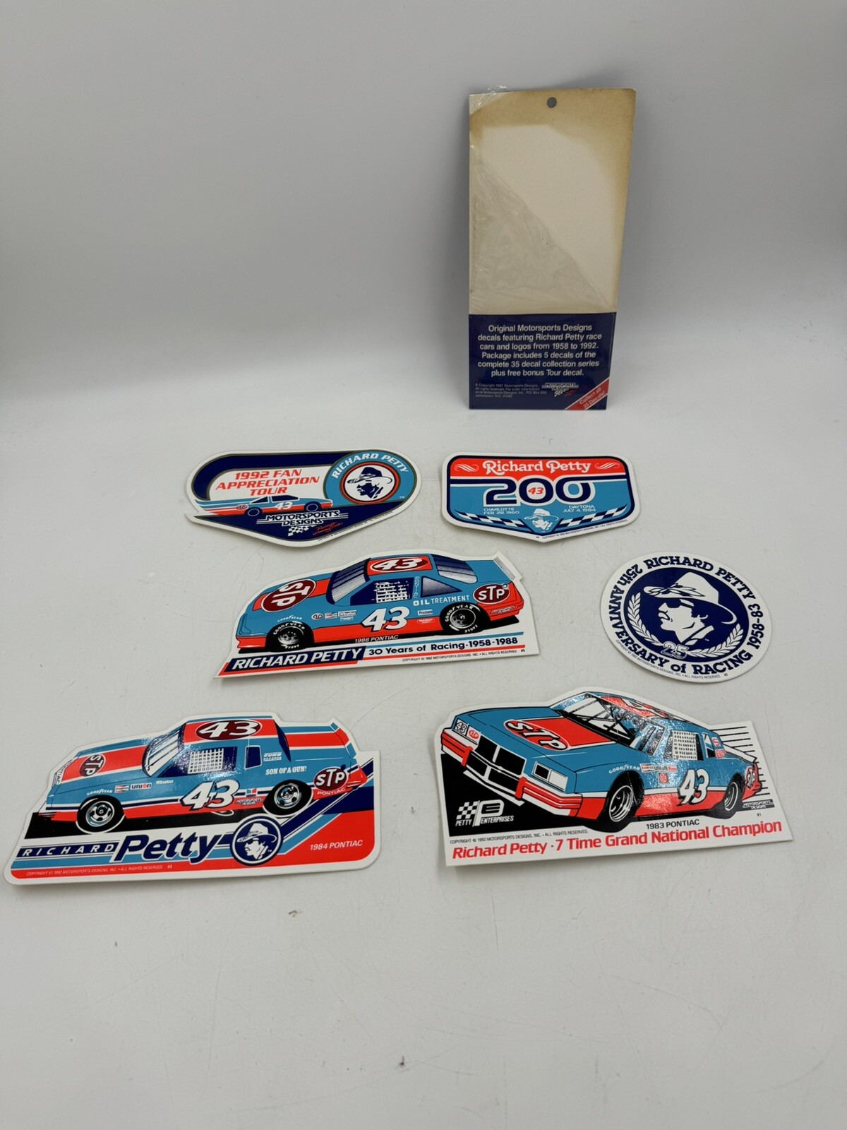 Vintage 1992 Fan Appreciation Tour Richard Petty Decal Collection Introductory