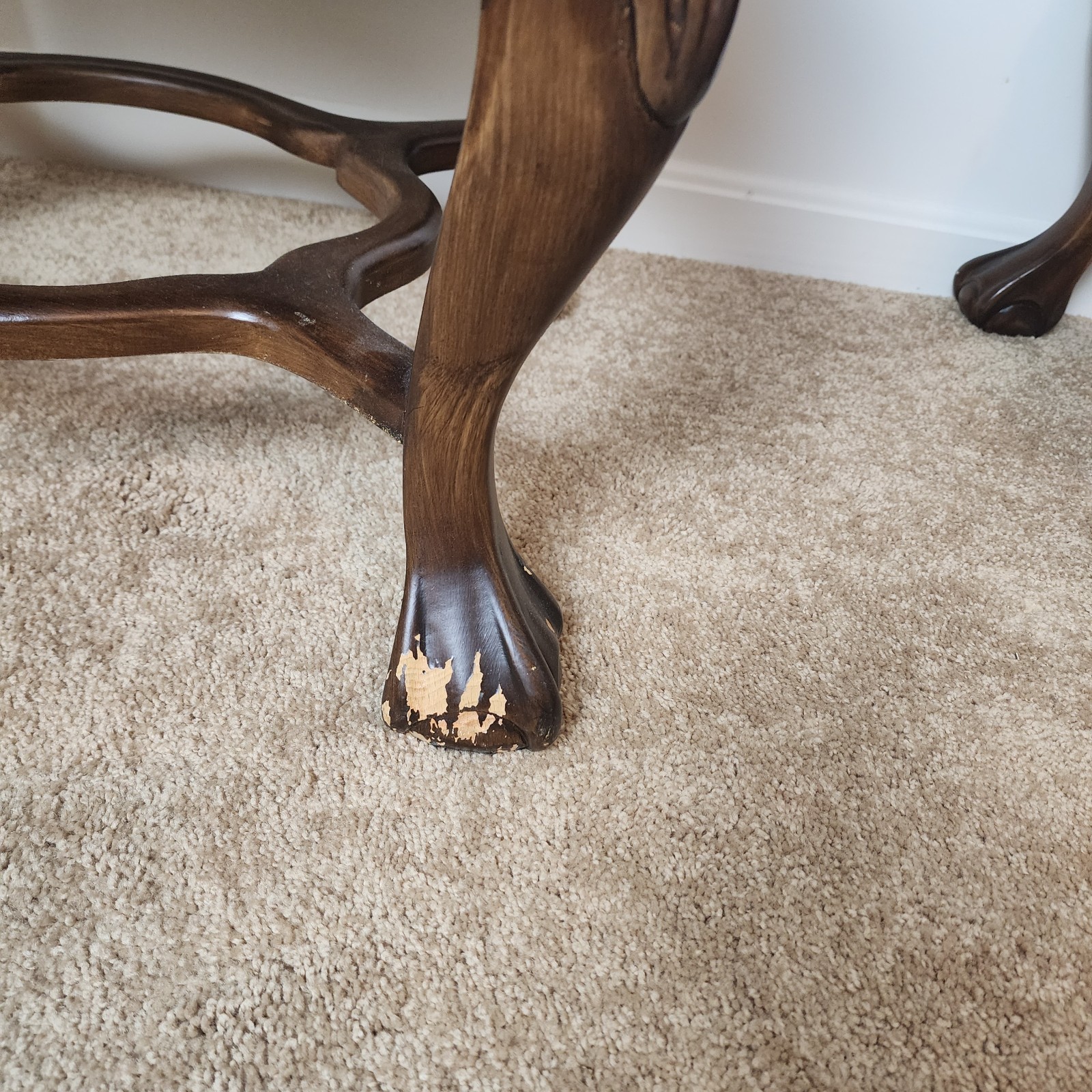 Vintage Pair of Georgian Style Walnut Foot Stools Mid-Century Vintage 1960–1970s