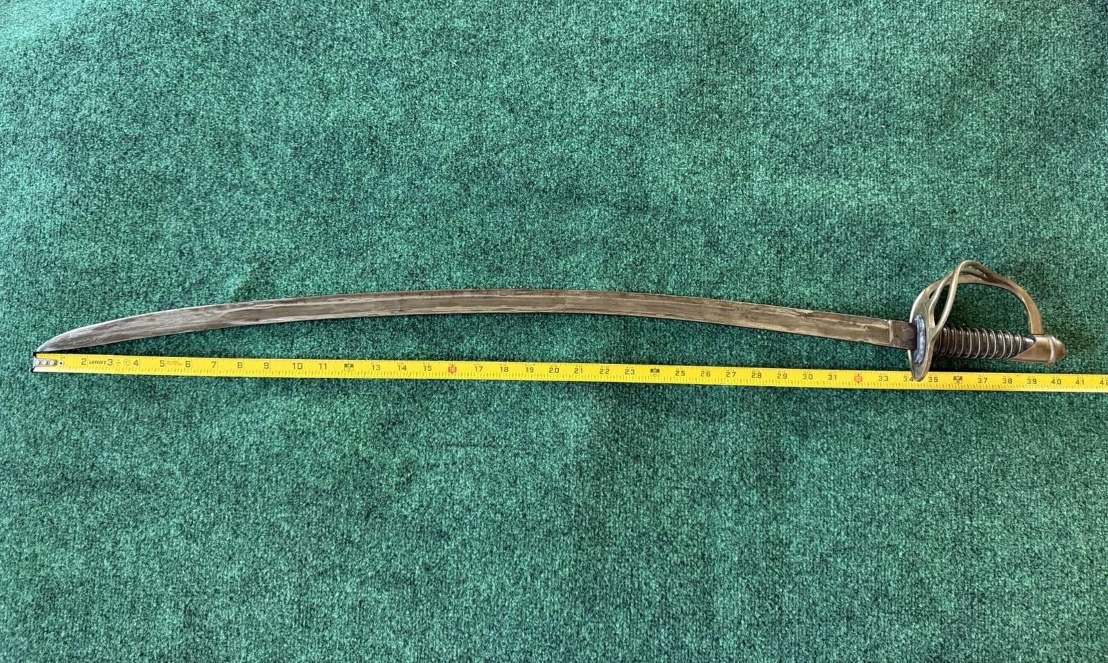 US CIVIL WAR CAVALRY SWORD WITH SCABBARD DATED 1862