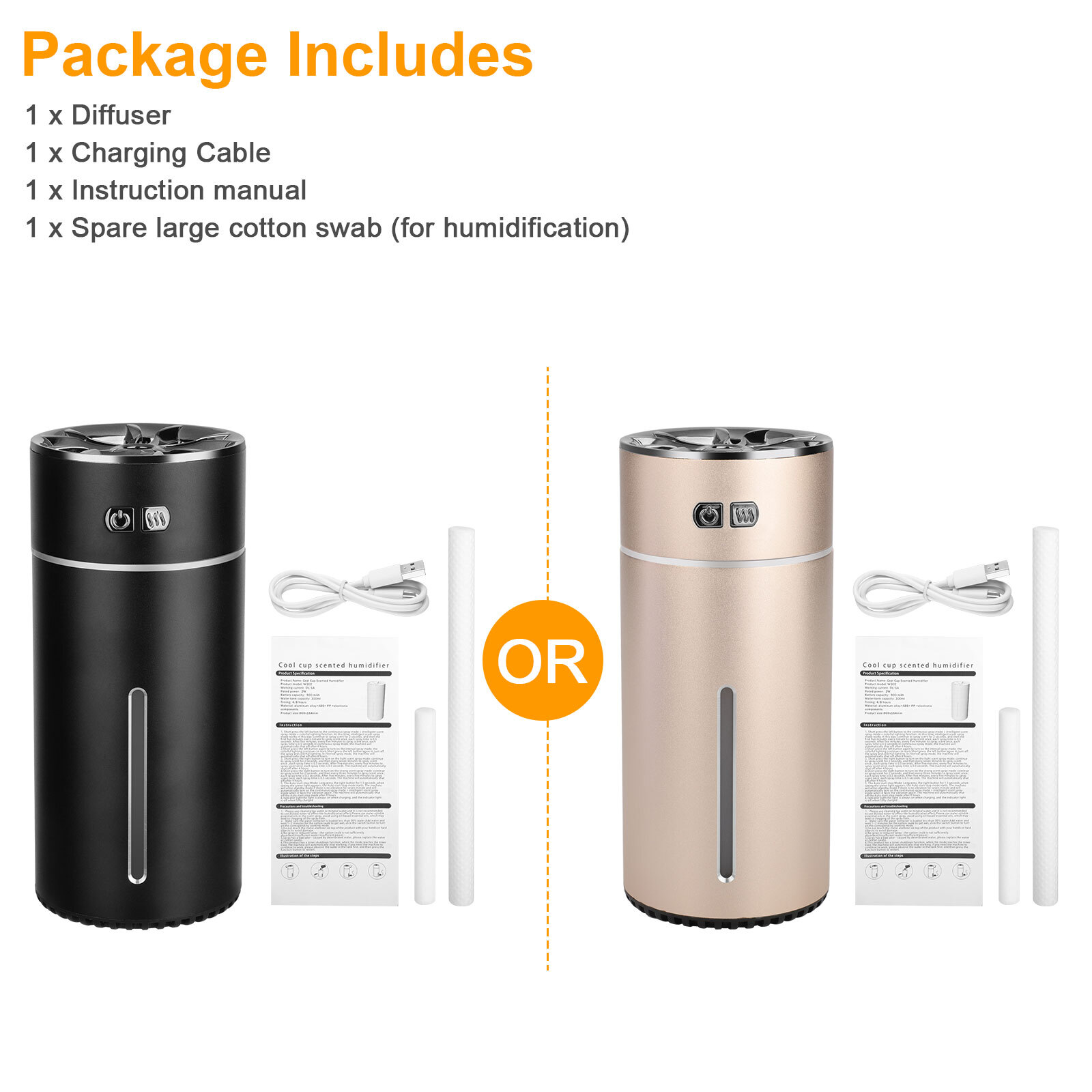 Essential Aroma Oil Diffuser for Large Room Car Ultrasonic Aromatherapy 300 ml