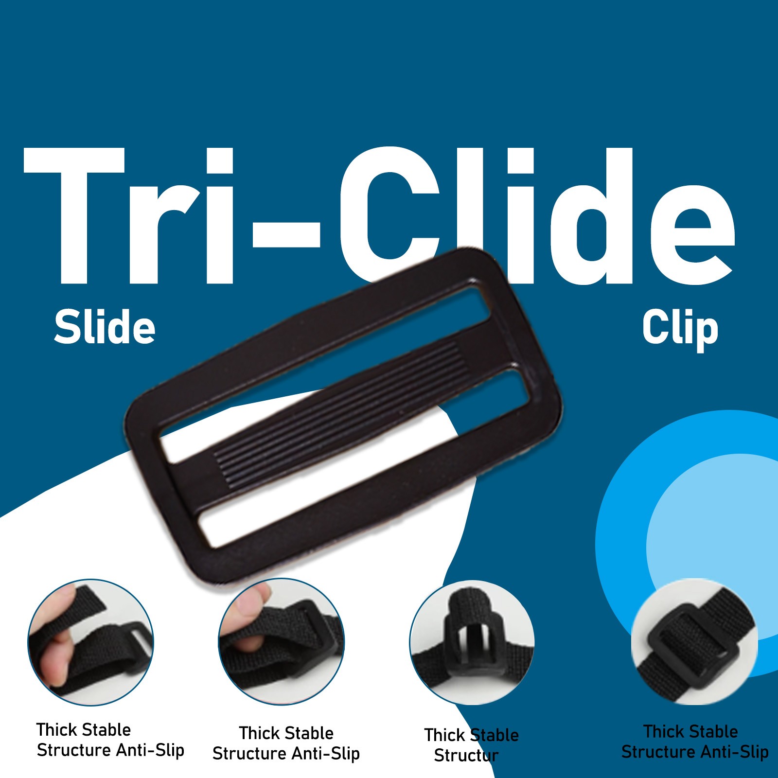 6Set Buckles for Nylon Webbing Straps 2", Quick Side Release Plastic Buckles Cli