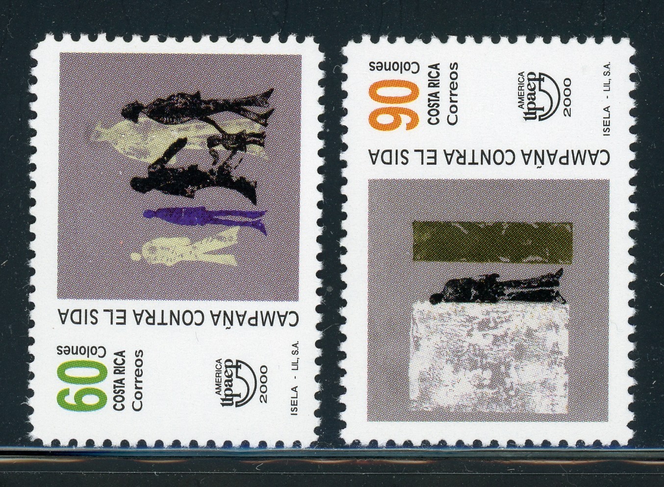 COSTA RICA MNH: Scott #540-541 AMERICA UPAEP AIDS SIDA #2 $$