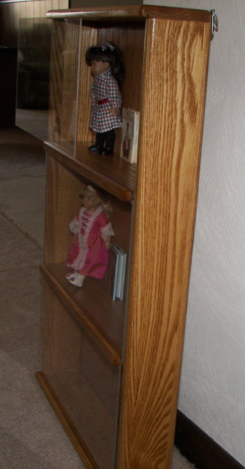 oak bobble head nodder display case plexiglas front