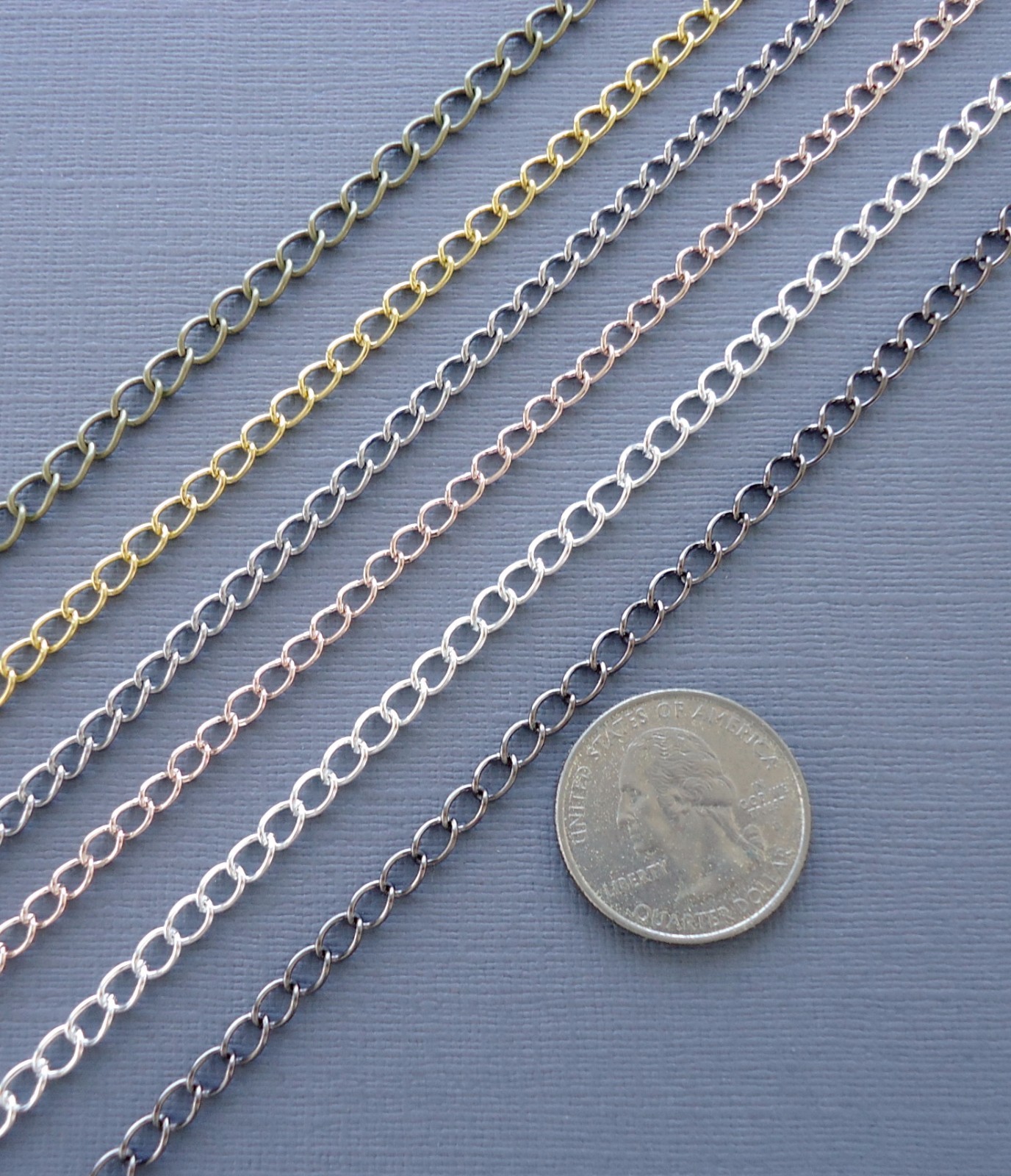 6ft Gold/silver/black Curb Cable Chains Link opened Findings Jewelry making DIY