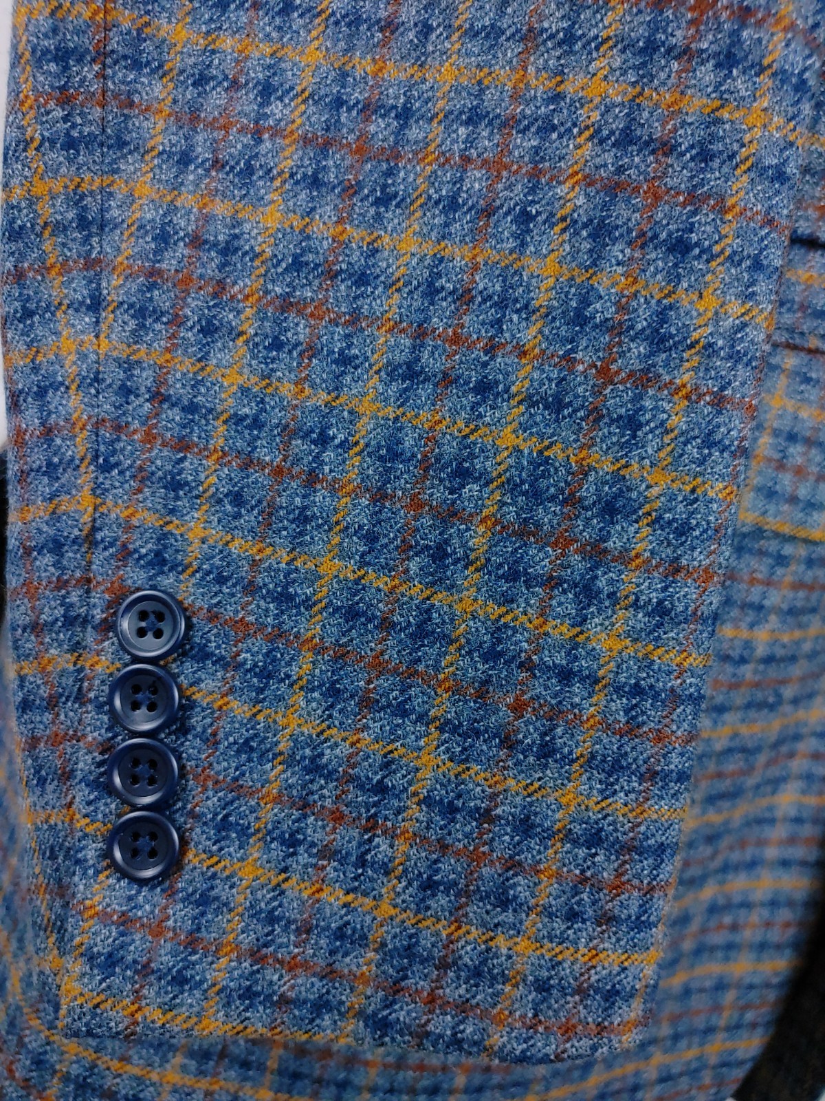 Paul Fredrick Sport Coat Mens 40/42S Soft Tweed Wool Multicolor Check Jacket