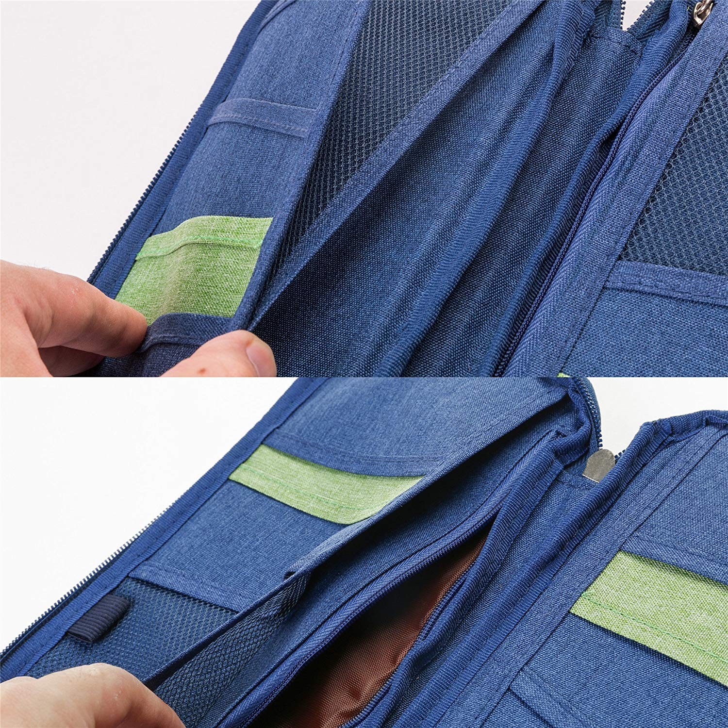 Passport Holder Wallet RFID Blocking Travel Document Organizer Clutch Bag --BLUE