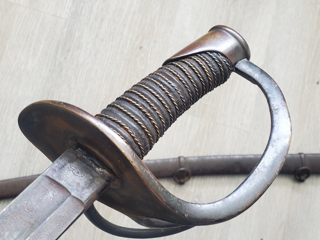 FRIEDRICK POETTER M1840 "OLD WRISTBREAKER" CAVALRY SWORD AND PARTIAL SCABBARD