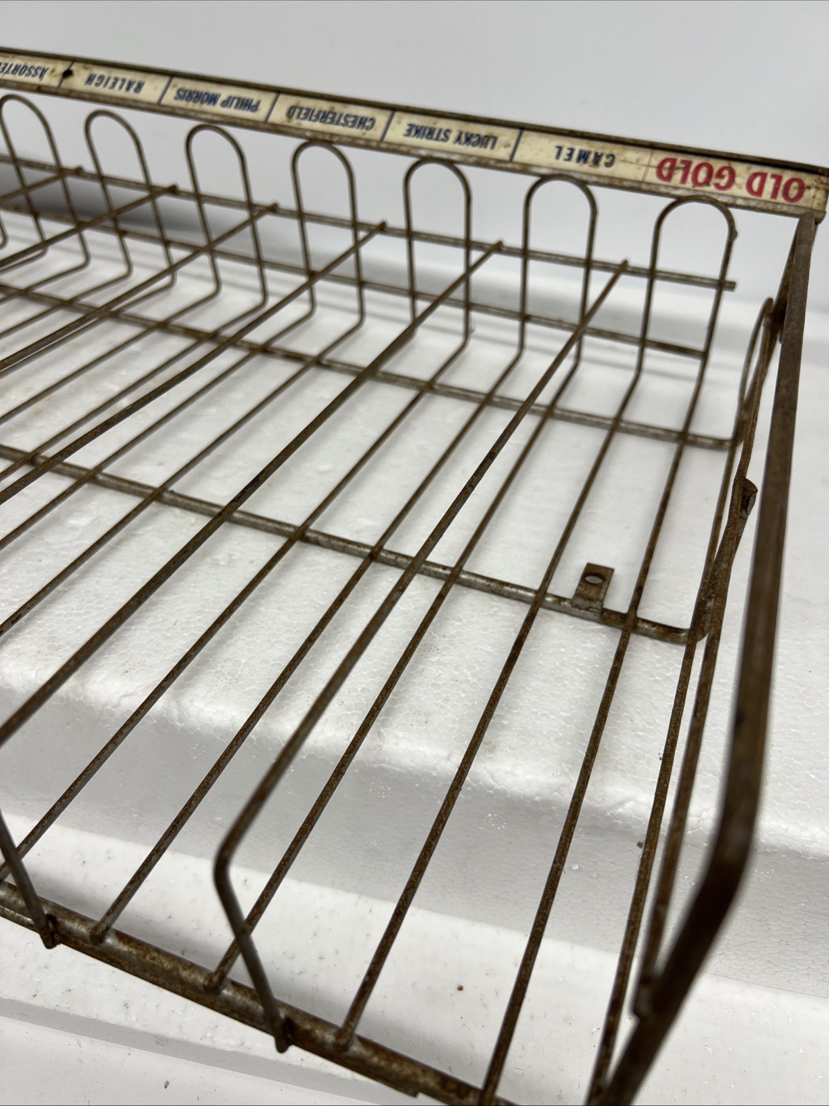 Metal Wire Rack Cigarette Advertising Display Vintage Country General Store 40s