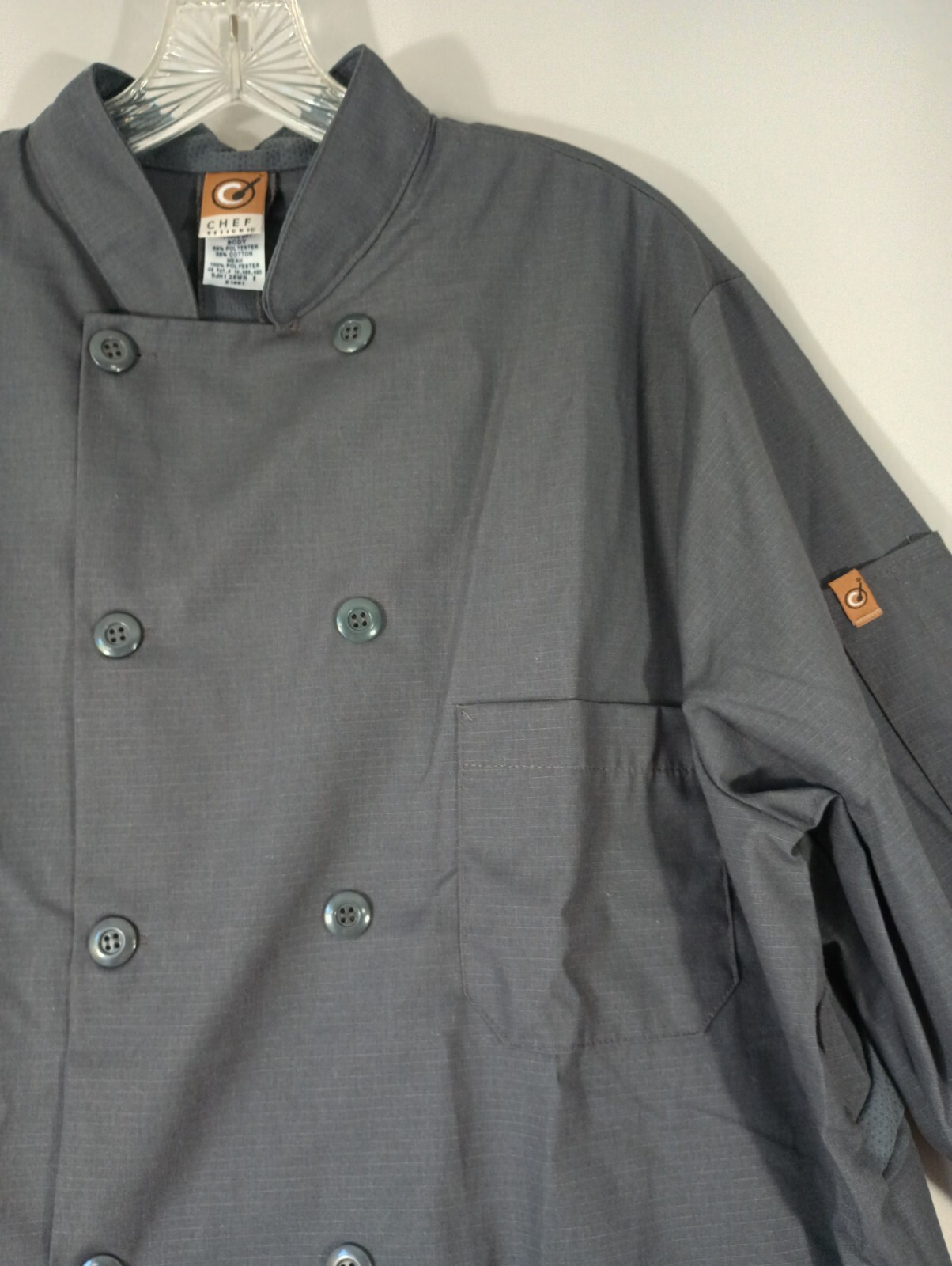 Chef Designs Charcoal Gray Traditional XL Cook Coat Multiple Button FAST Ship