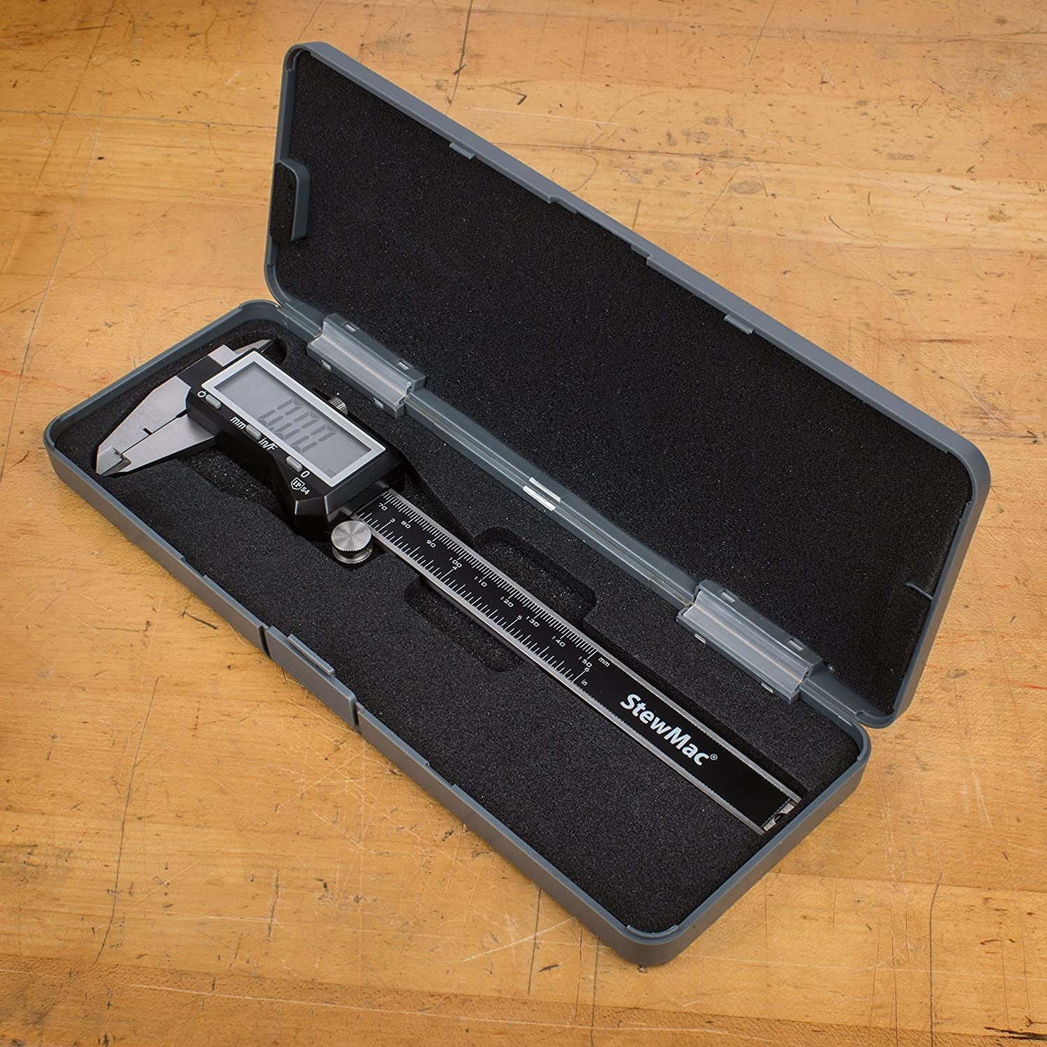 StewMac Professional Luthier's Digital Caliper with Custom Jaw Notch for...