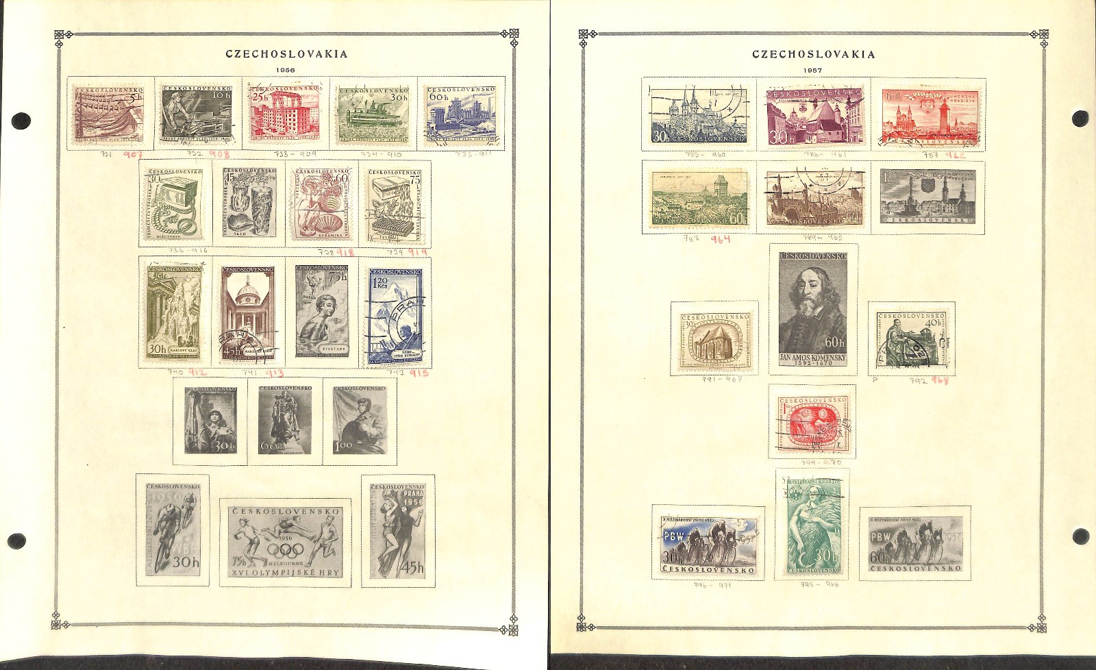 Czechoslovakia Stamp Collection on 60 Scott International Pages, 1918..1996 (BA)