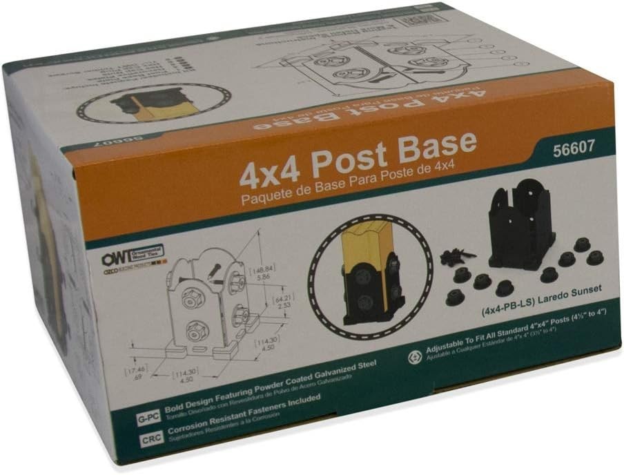 Corrosion-Resistant 4x4 Post Base Kit with Decorative Elements - 21 Pieces