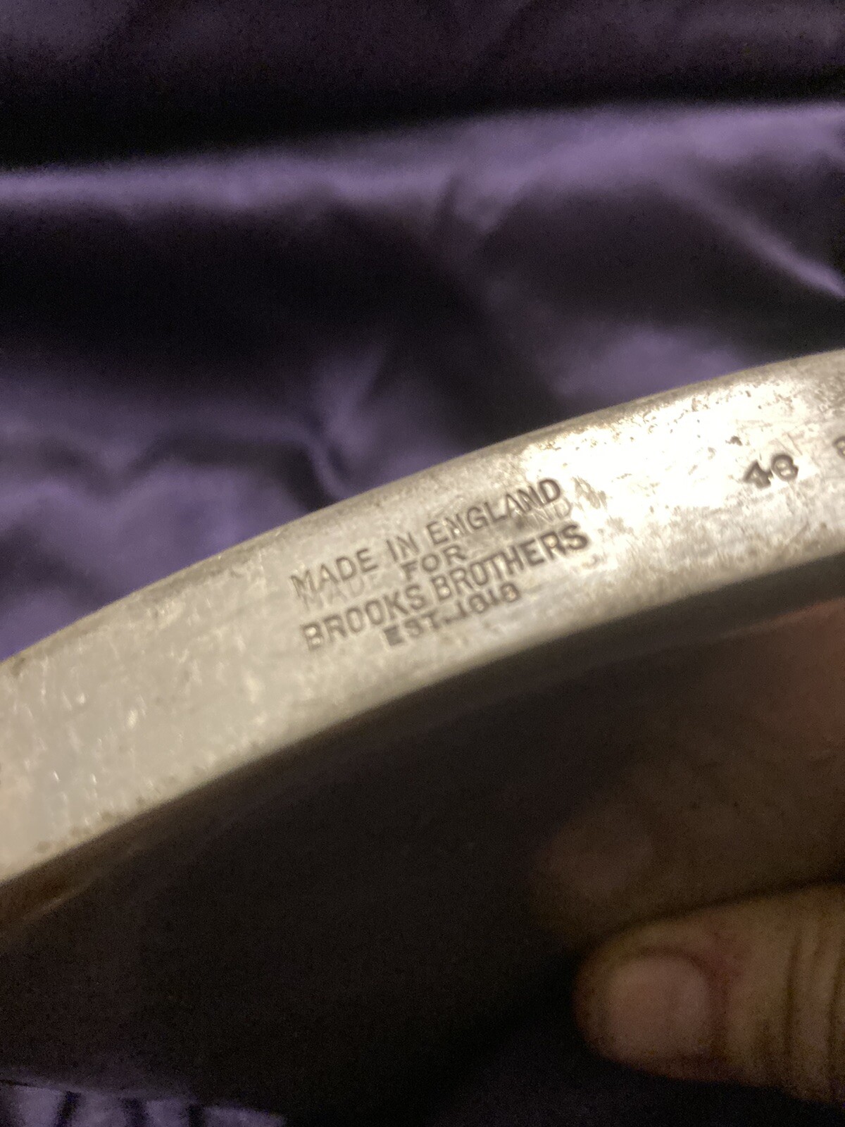 VINTAGE BROOKS BROTHERS ENGLAND EST. 1818 8 OUNCE SILVER METAL FLASK BOOZE DRINK