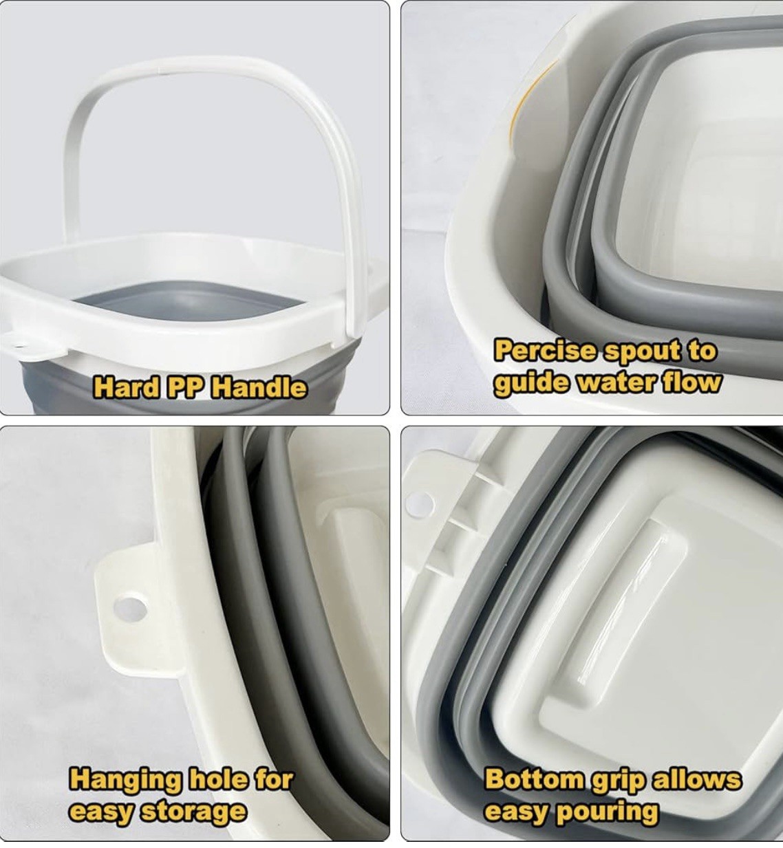 2 Pcs (9L+5L) Collapsible Basin Bucket-Collapsible Tub Portable Sink