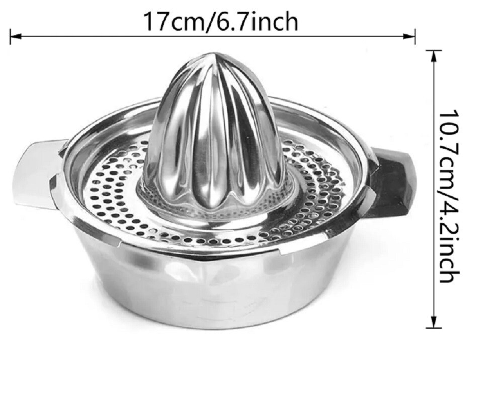 Stainless Steel Citrus Juicer-Hand Press Squeezer with Bowl & Strainer for Lemon