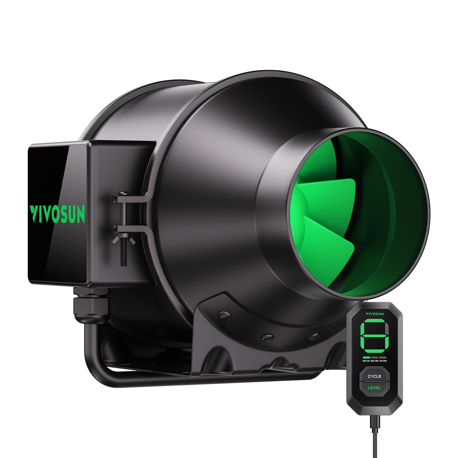 VIVOSUN AeroZesh G4 4” 195 CFM Inline Duct Exhaust Fan with E12 Speed Controller