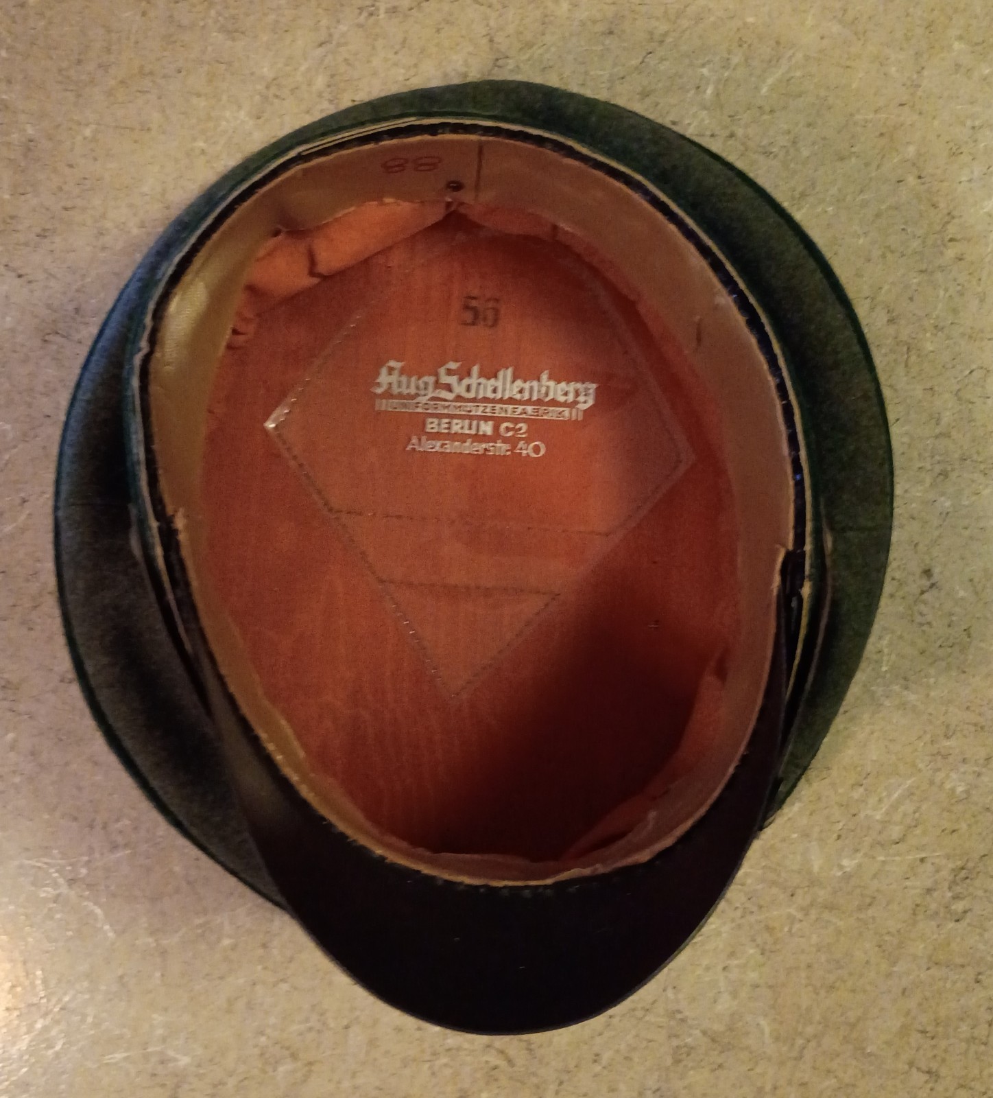 World War 2 German Customs NCO Enlisted Visor hat cap with bug bites misshaped